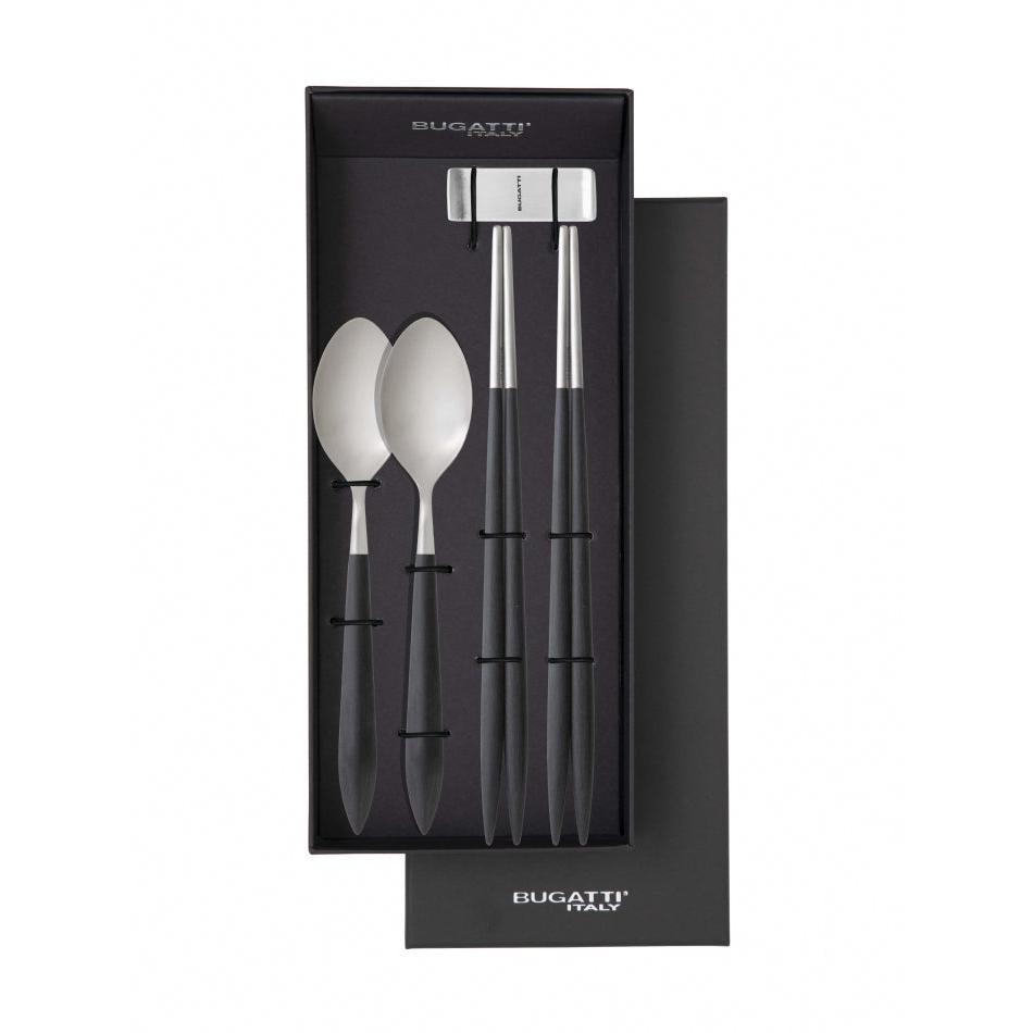 Ares Brushed Chopstick's Set for 2 Persons - Black-Casa Bugatti USA