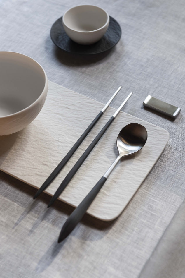 Ares Brushed Chopstick's Set for 2 Persons - Black-Casa Bugatti USA