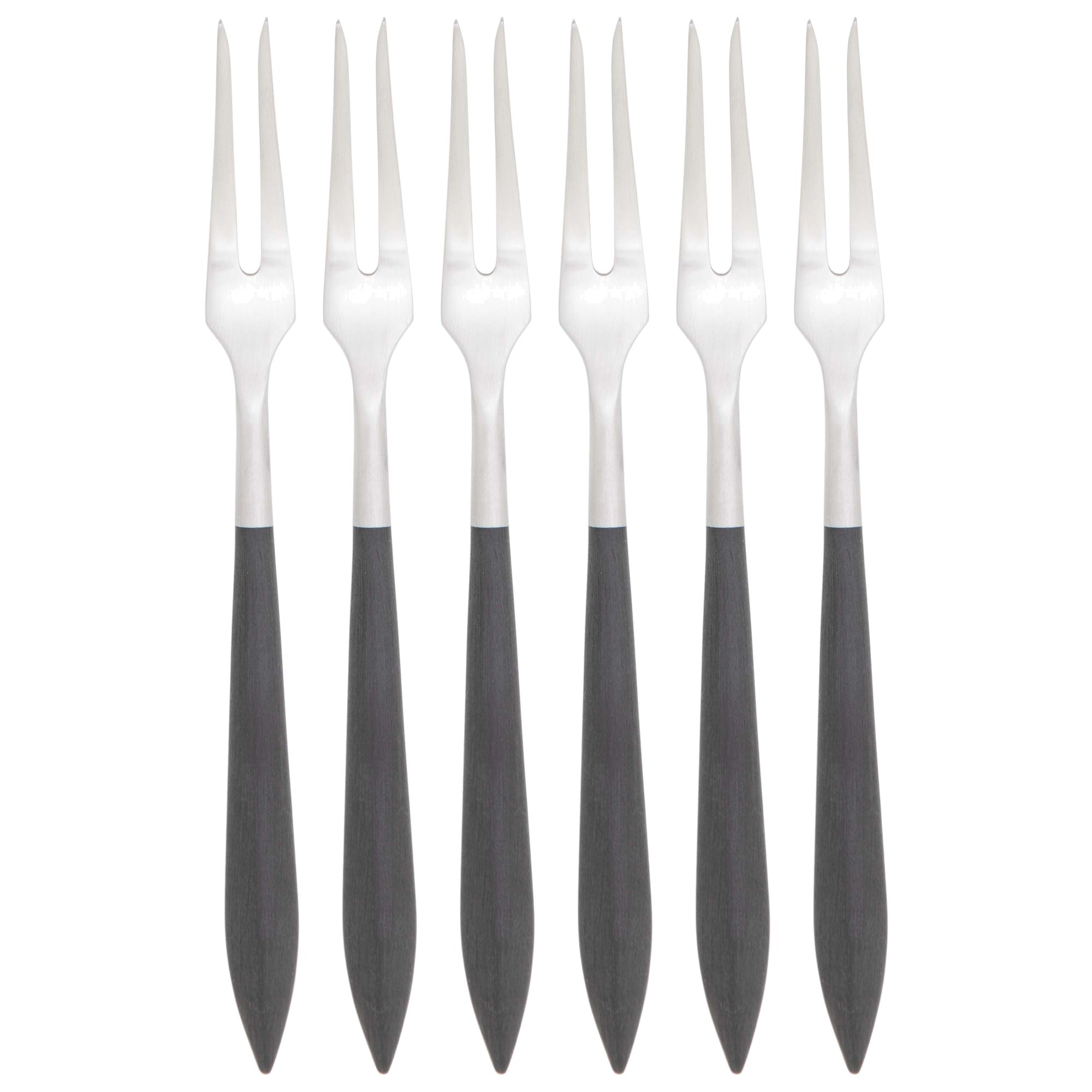 Ares Brushed Escargot Fork Set - Black-Casa Bugatti USA
