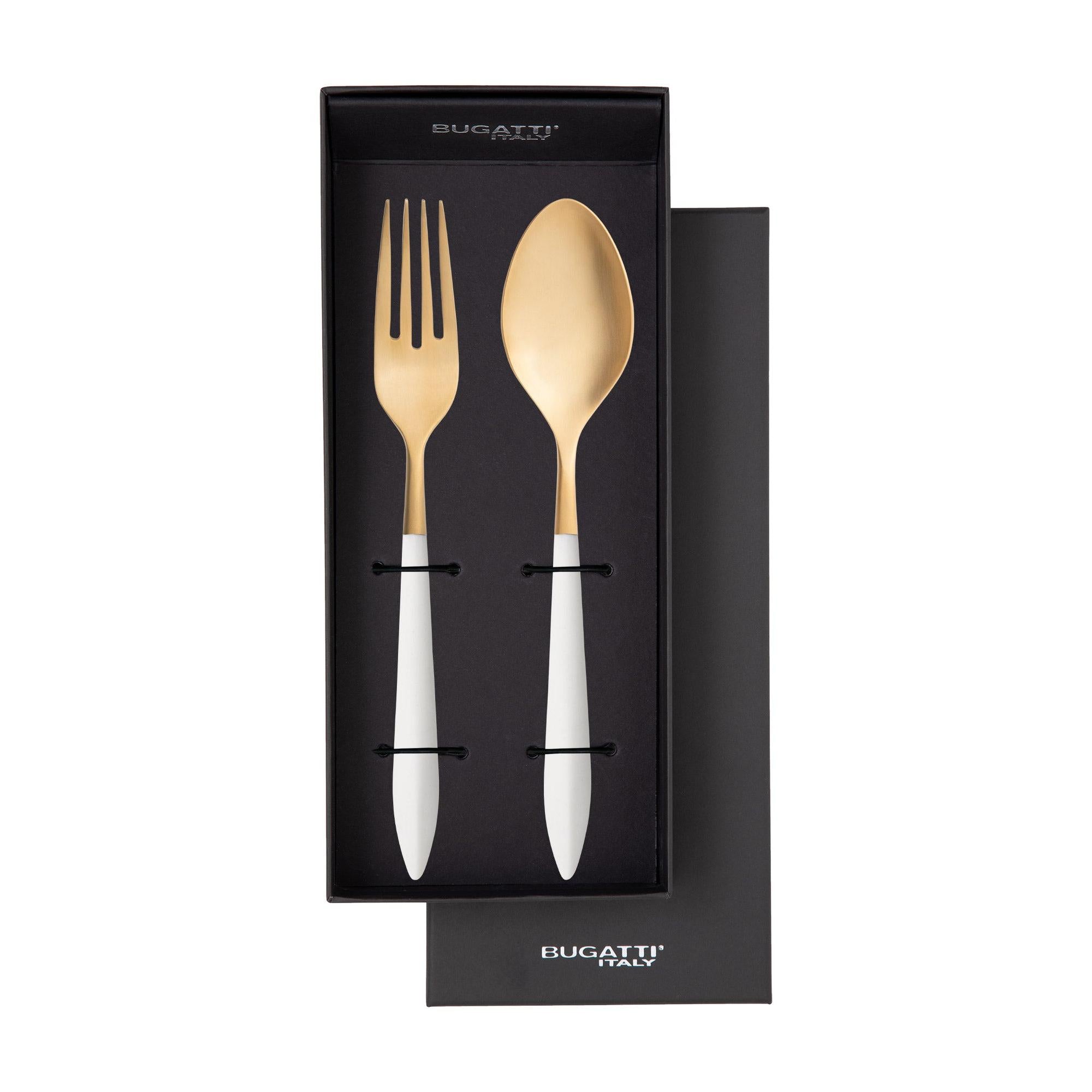 Ares Gold 2 Piece Serving Set - White-Casa Bugatti USA