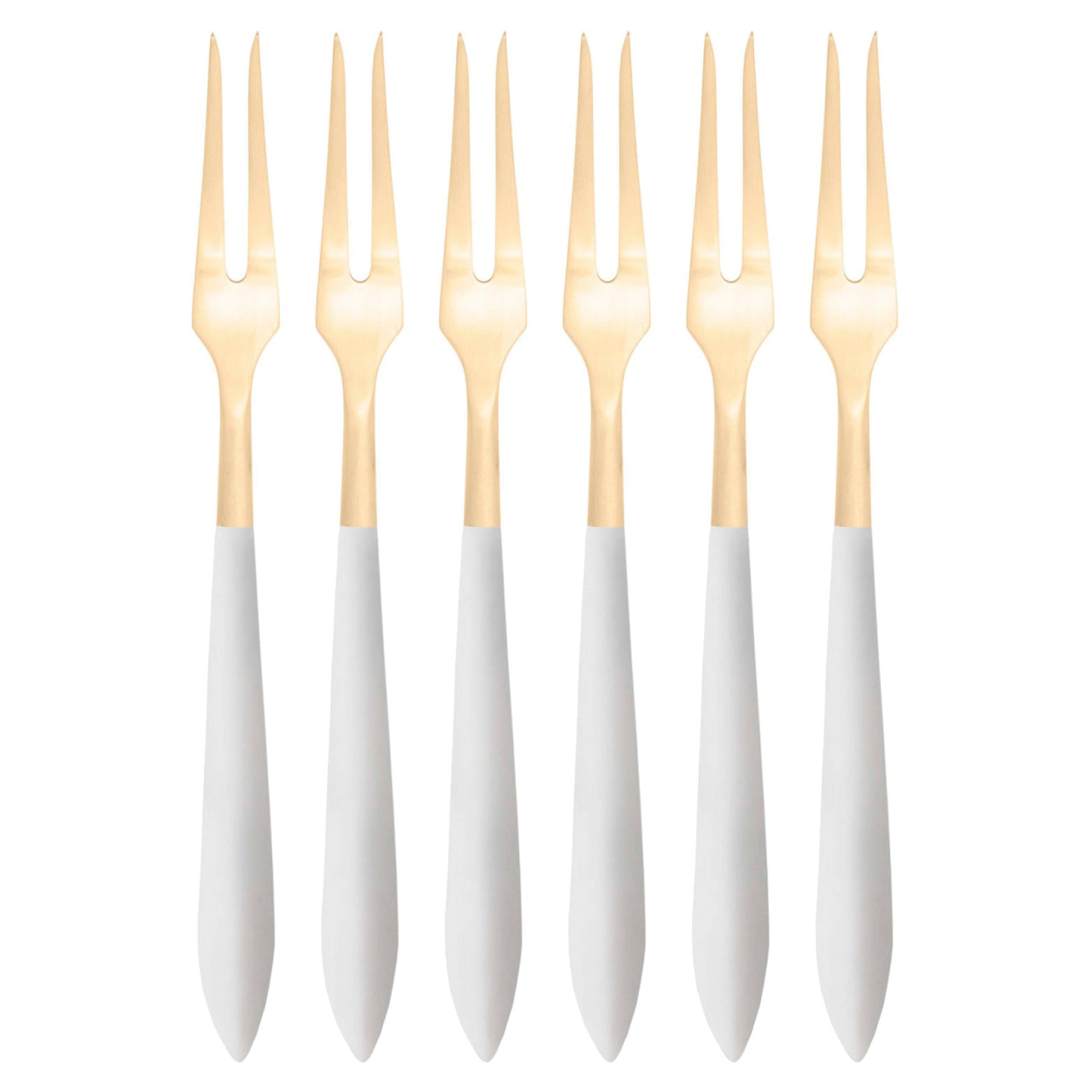 Ares Gold Escargot Fork Set, White — Casa Bugatti