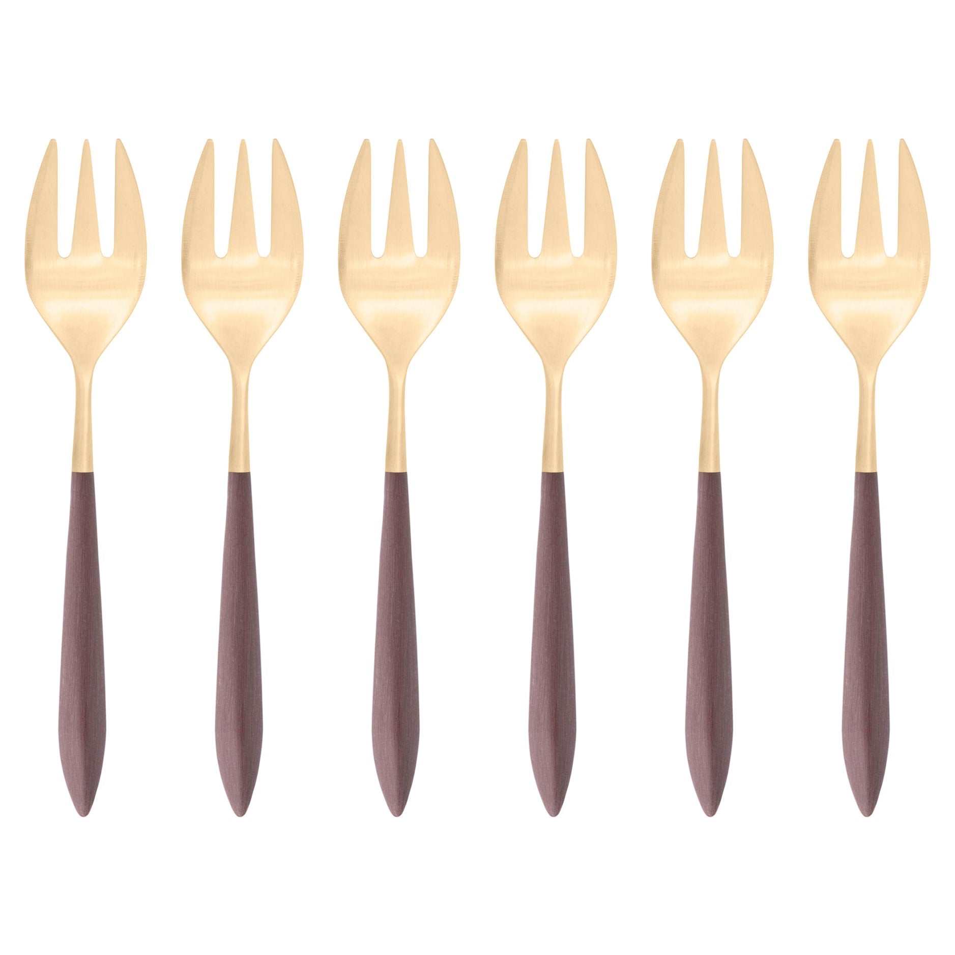 Ares Gold Oyster Fork Set, Brown — Casa Bugatti
