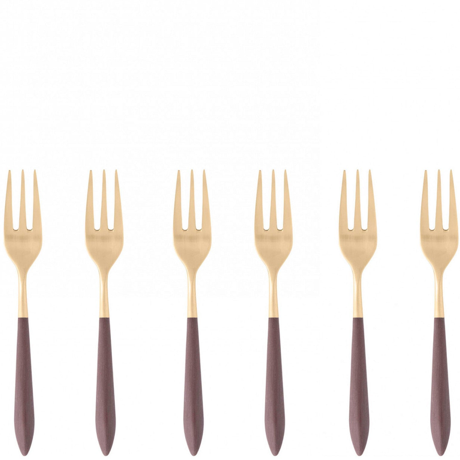 Ares Gold Cocktail / Cake Fork Set - Brown-Casa Bugatti USA