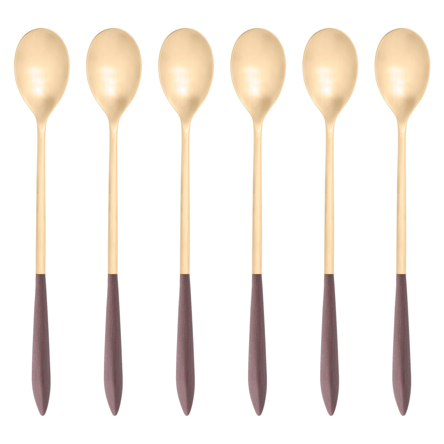 Ares Gold Ice Tea Spoon Set, Brown — Casa Bugatti