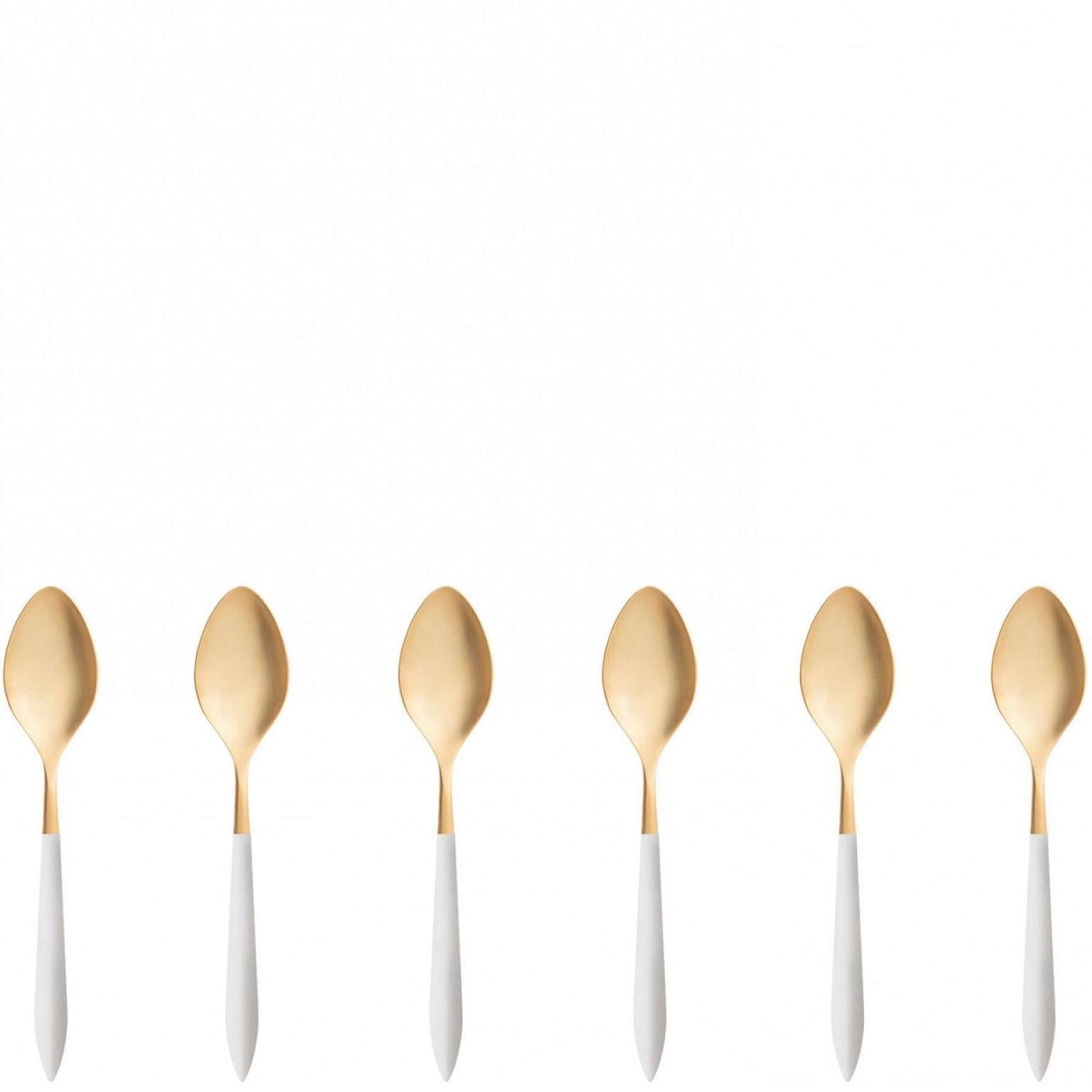 Ares Gold Moka Spoon Set ivory-Casa Bugatti USA