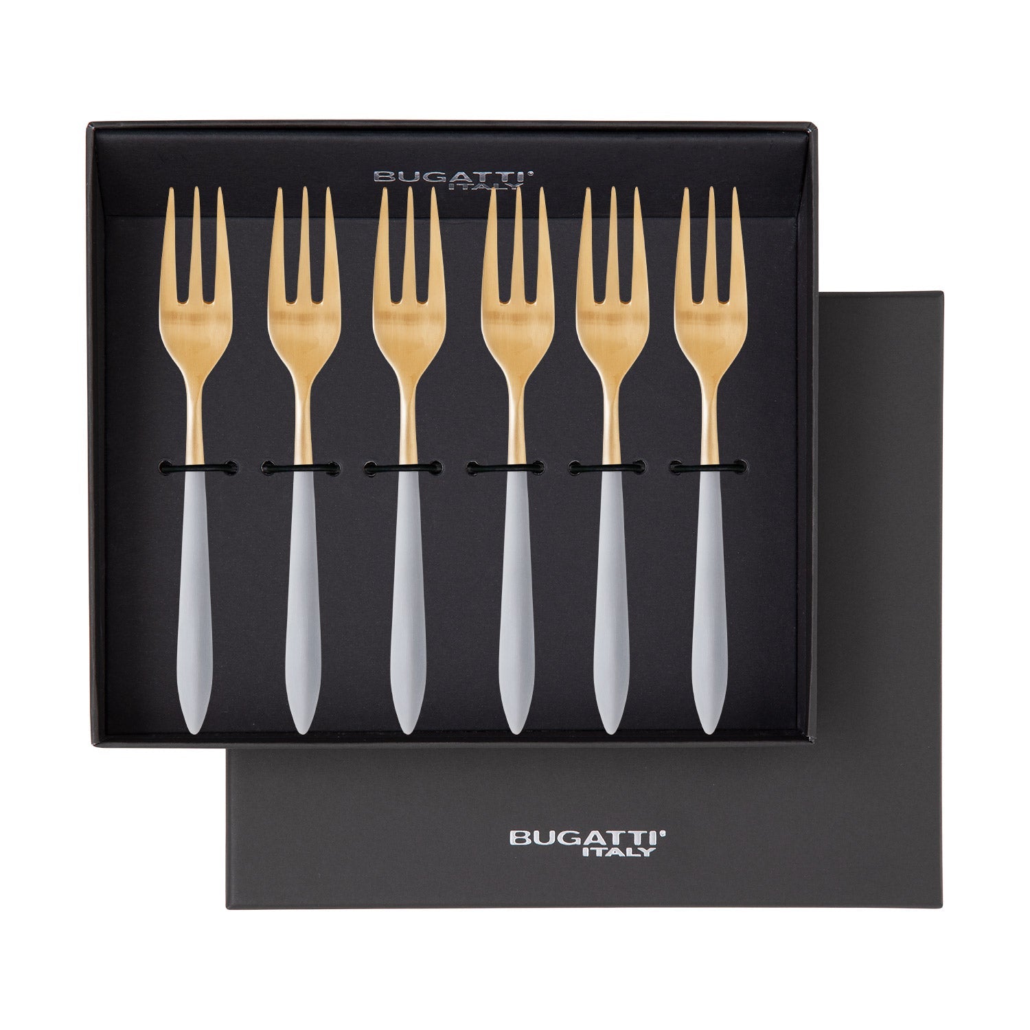 Ares Gold Cocktail / Cake Fork Set - Gray