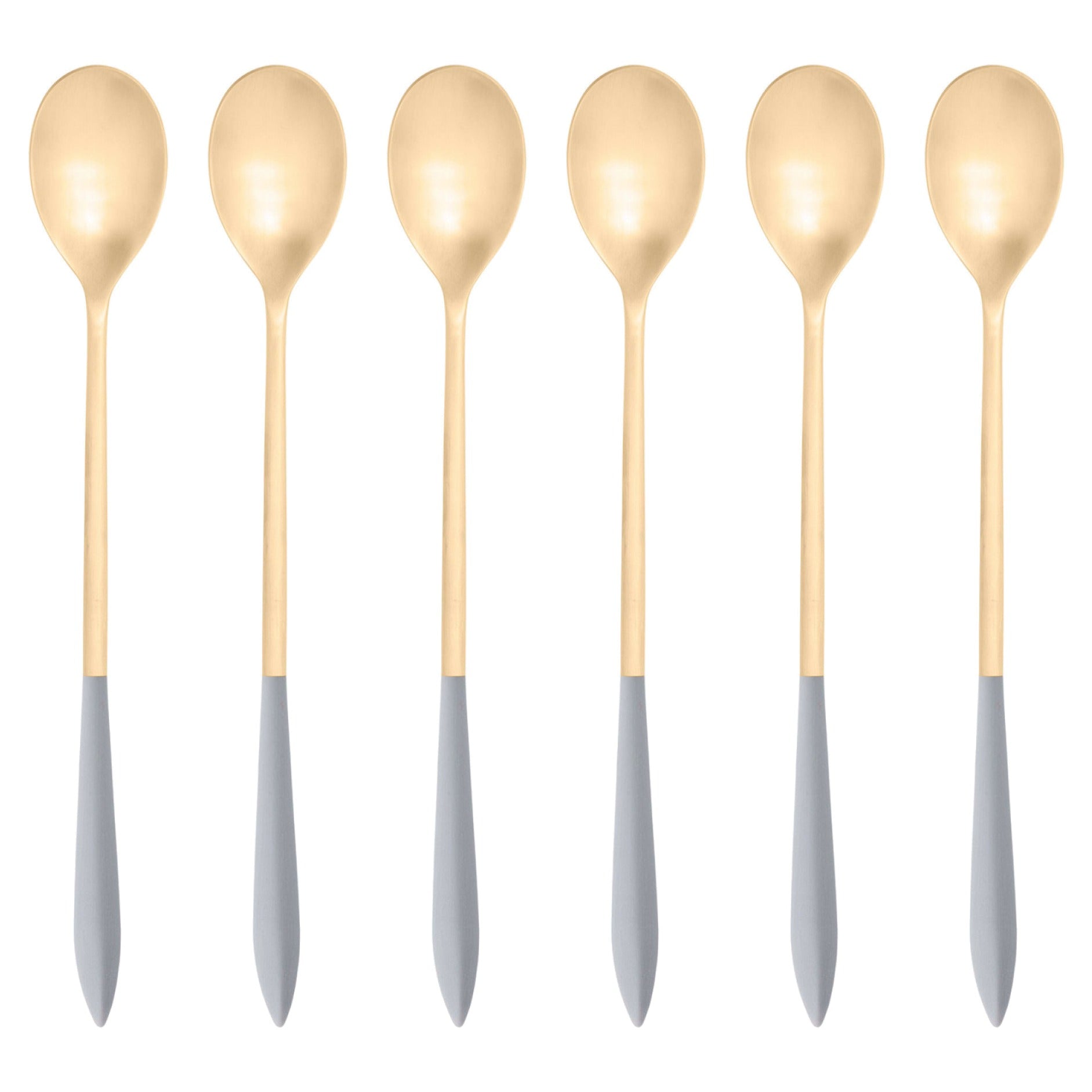 Ares Gold Ice Tea Spoon Set, Gray — Casa Bugatti