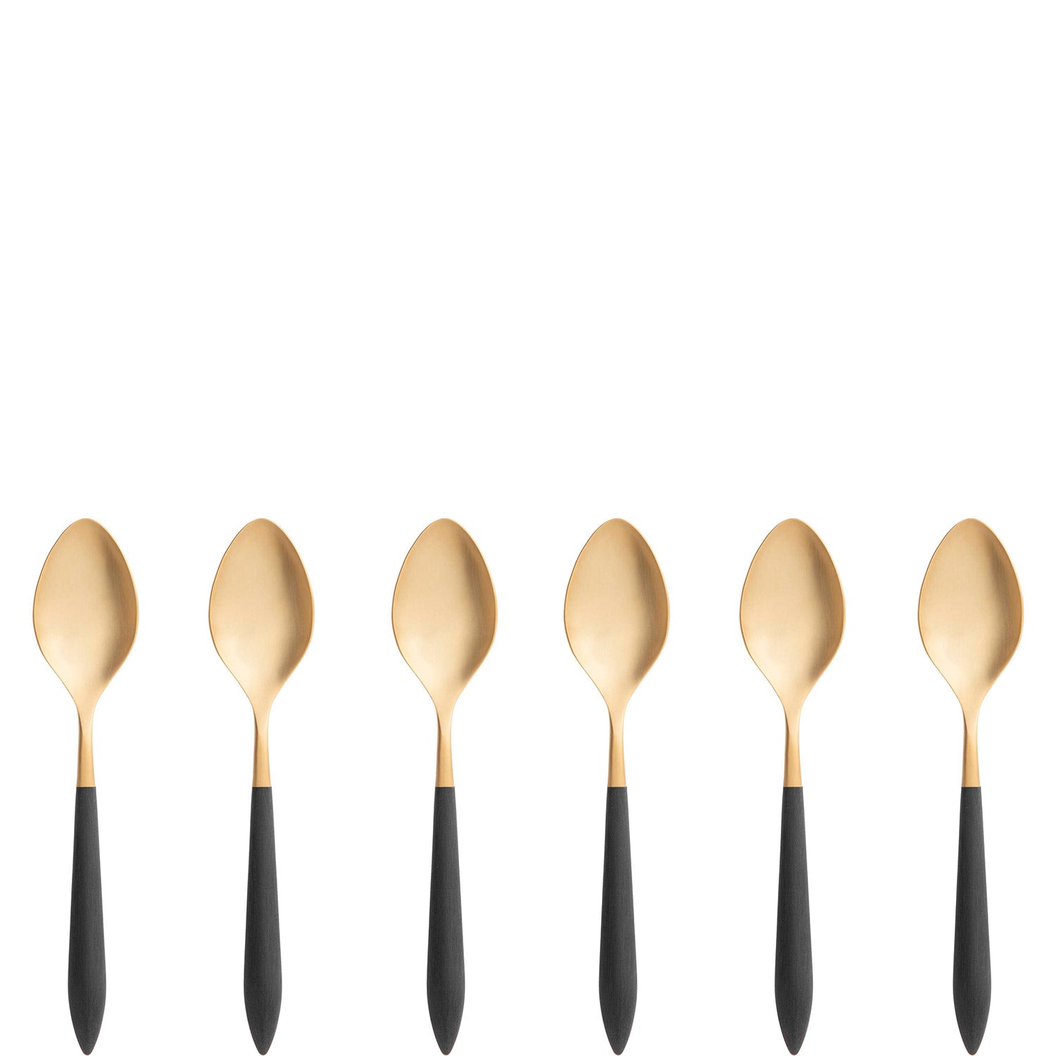 Ares Gold Coffee Spoon Set - Black