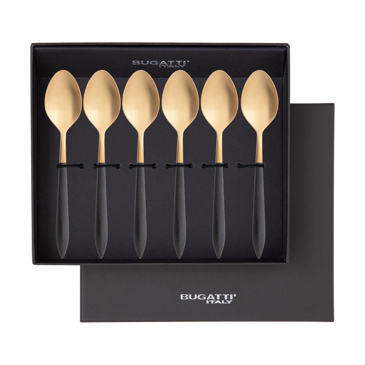 Ares Gold Coffee Spoon Set - Black