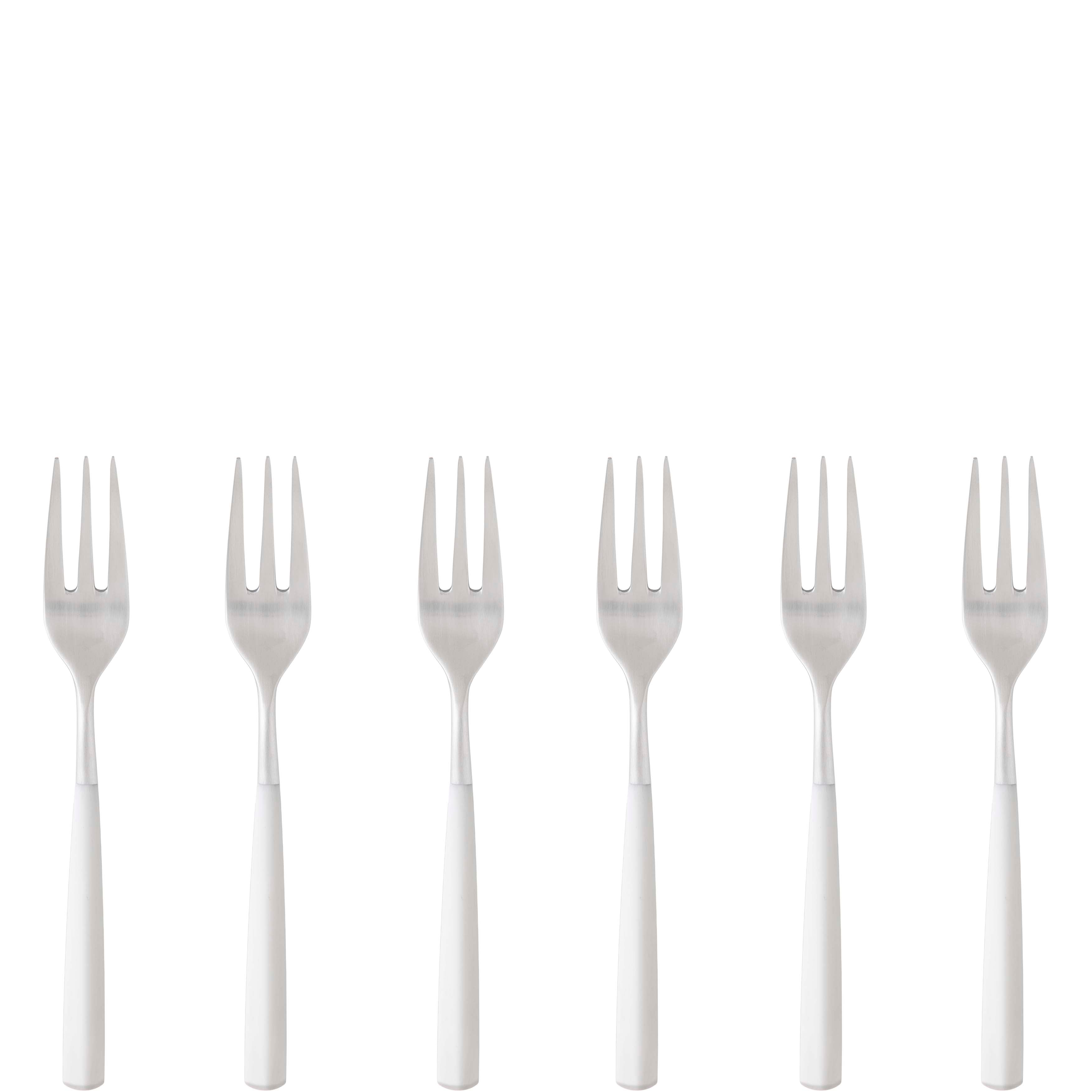 Athena Cocktail Fork Set, White Matte — Casa Bugatti