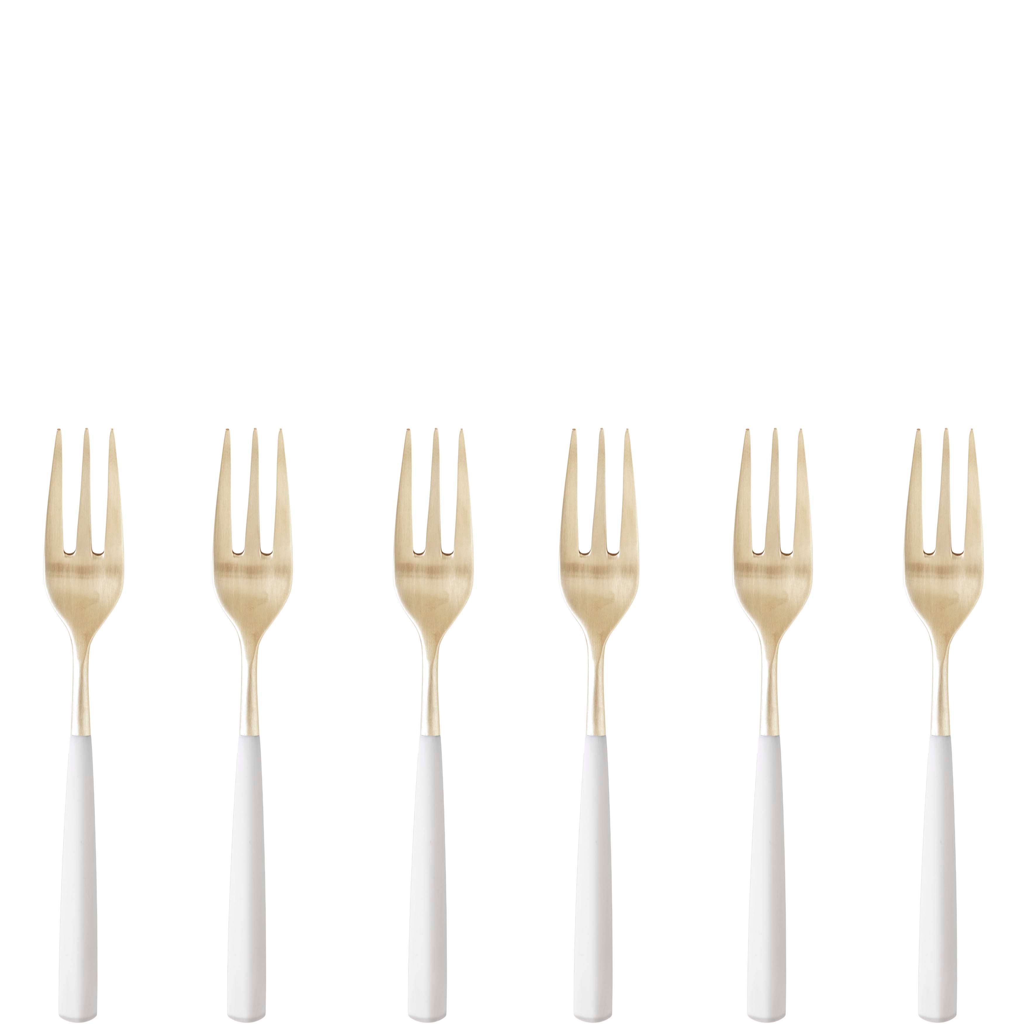 Athena Champagne Cocktail Fork Set, White Matte — Casa Bugatti