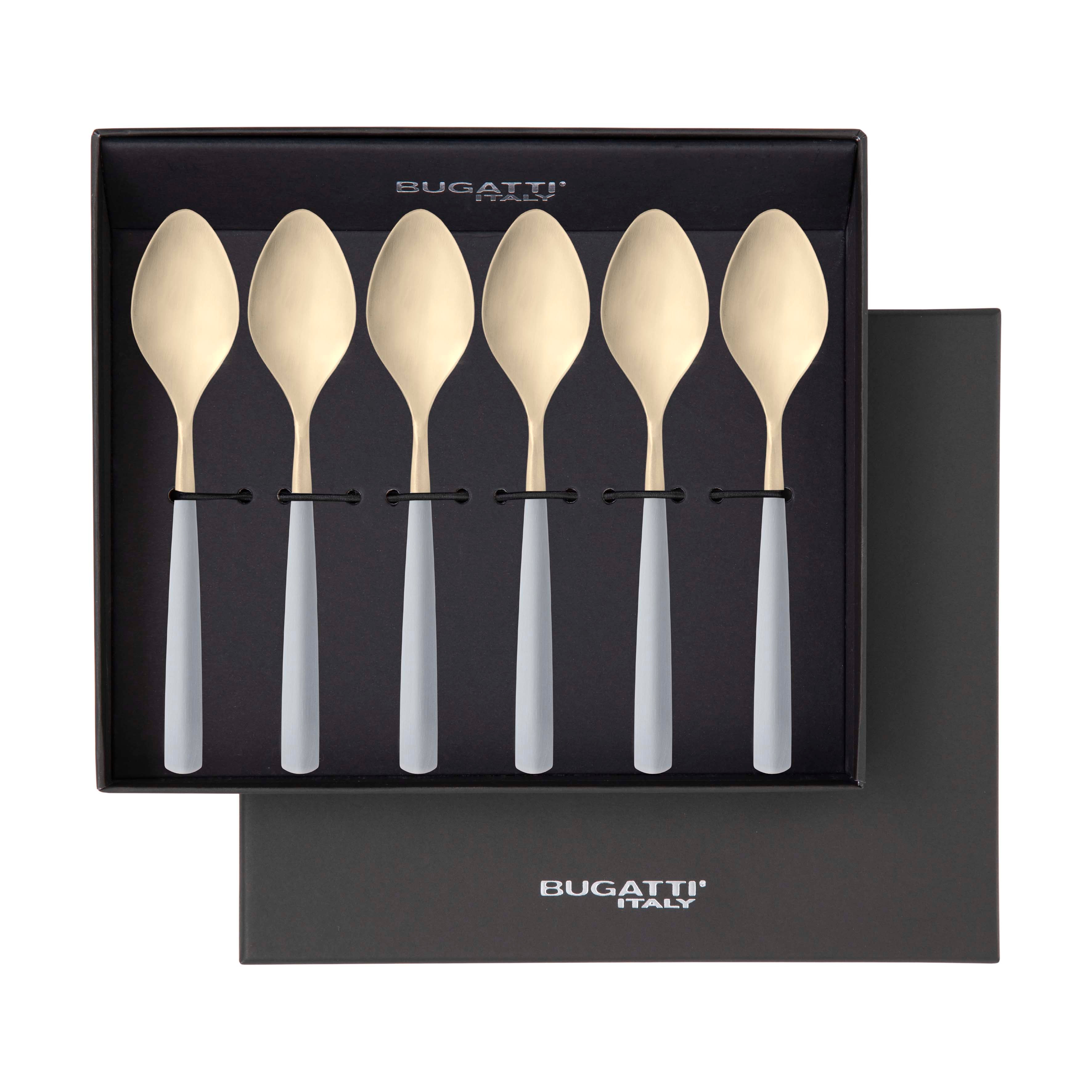 Athena Champagne Coffee Spoon Set, Gray Matte — Casa Bugatti