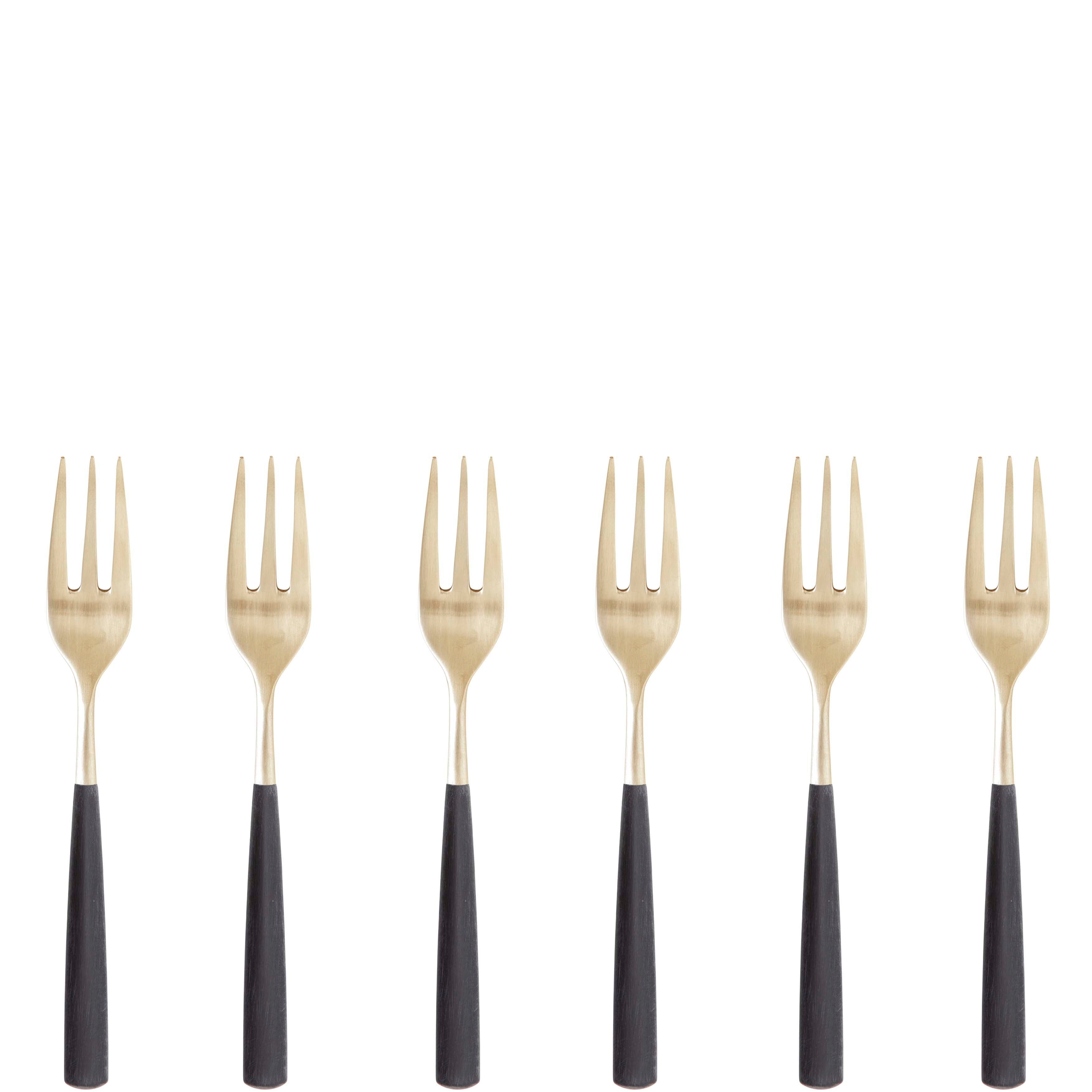 Athena Champagne Cocktail Fork Set, Black Matte — Casa Bugatti