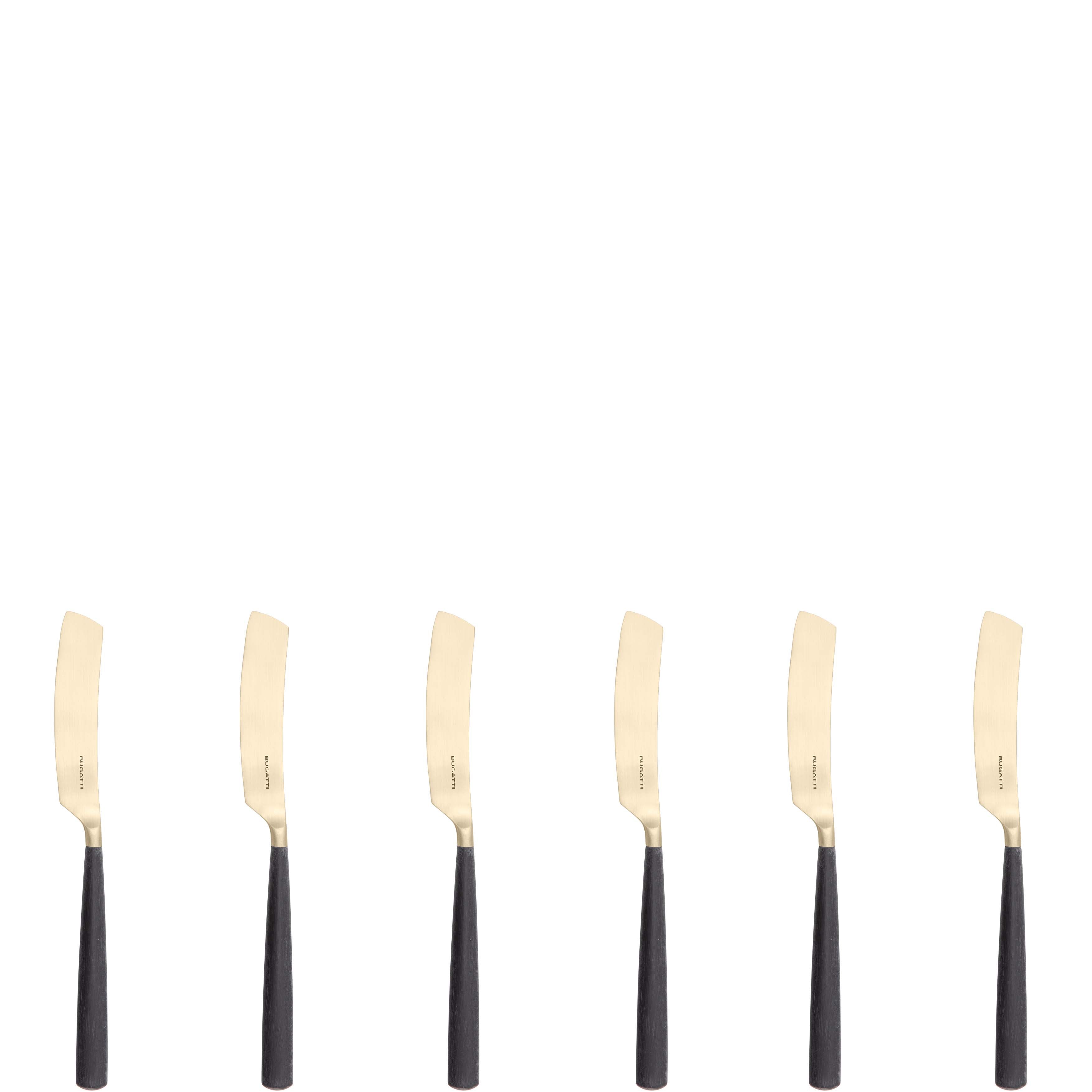 Athena Champagne Butter Knife Set, Black Matte — Casa Bugatti