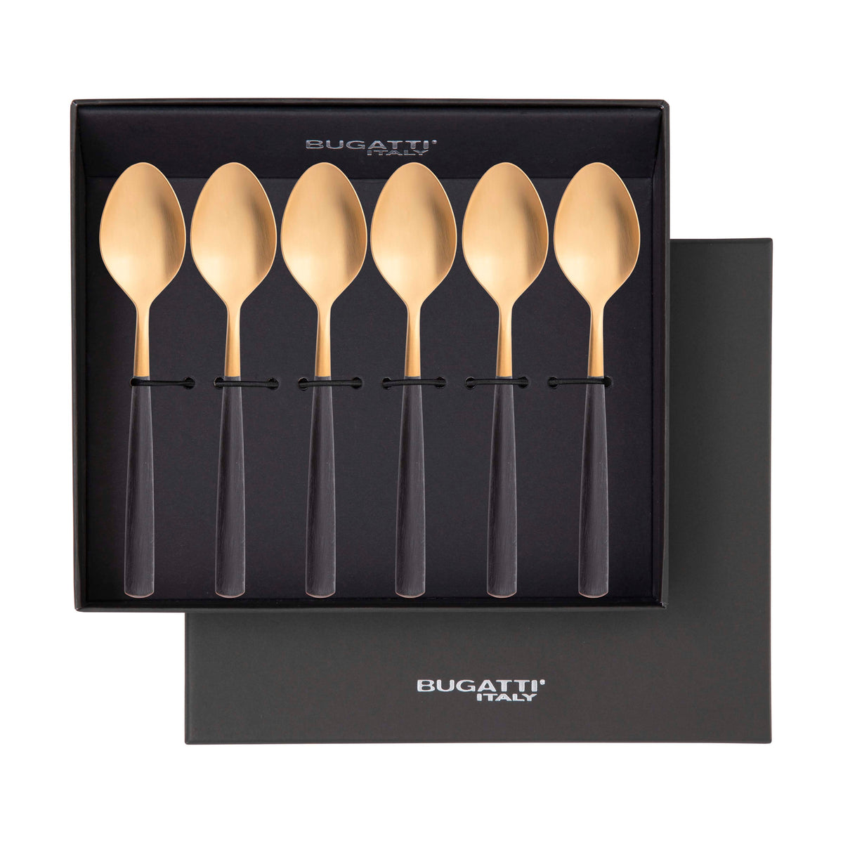 Athena Gold Coffee Spoon Set, Black Matte — Casa Bugatti