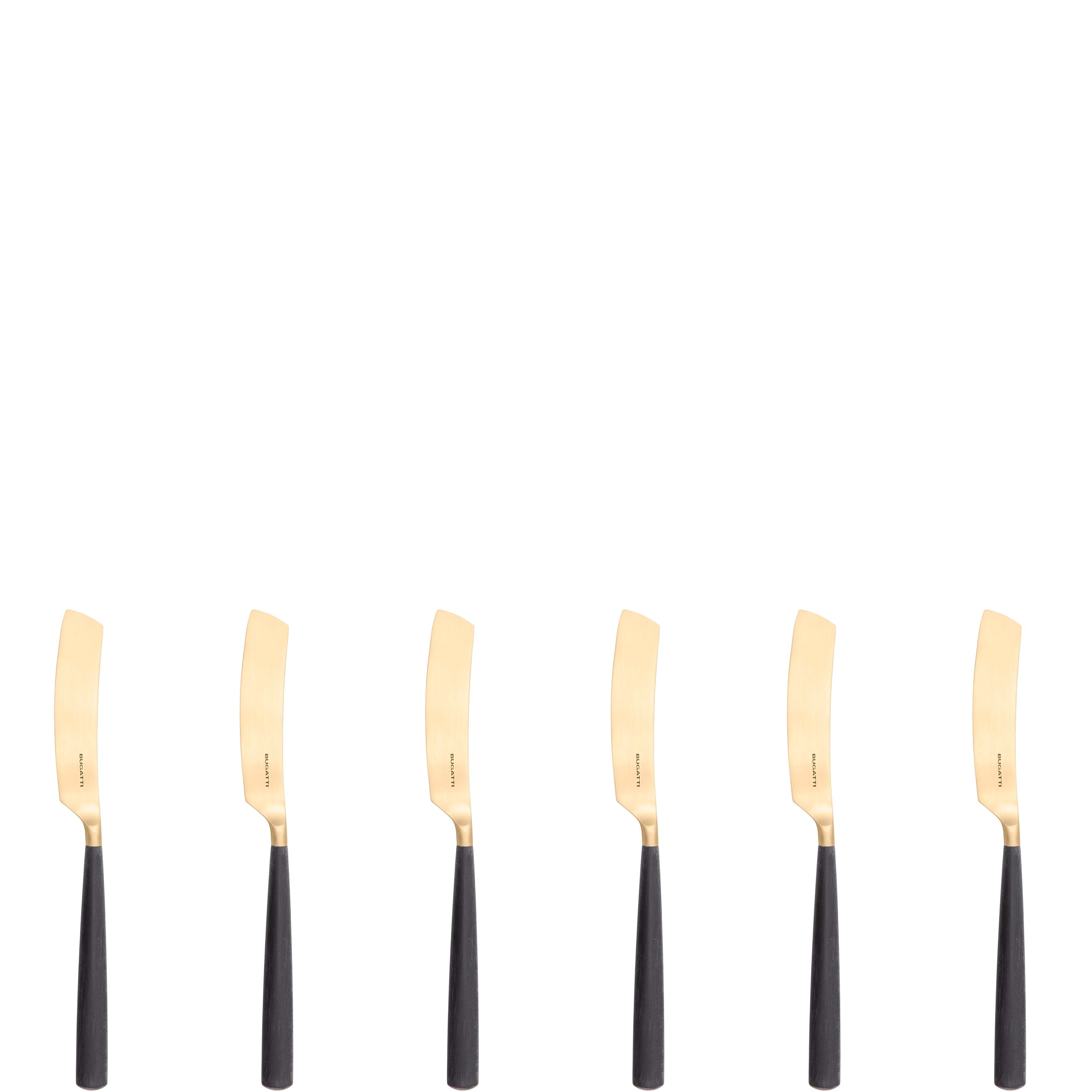 Athena Gold Butter Knife Set, Black Matte — Casa Bugatti