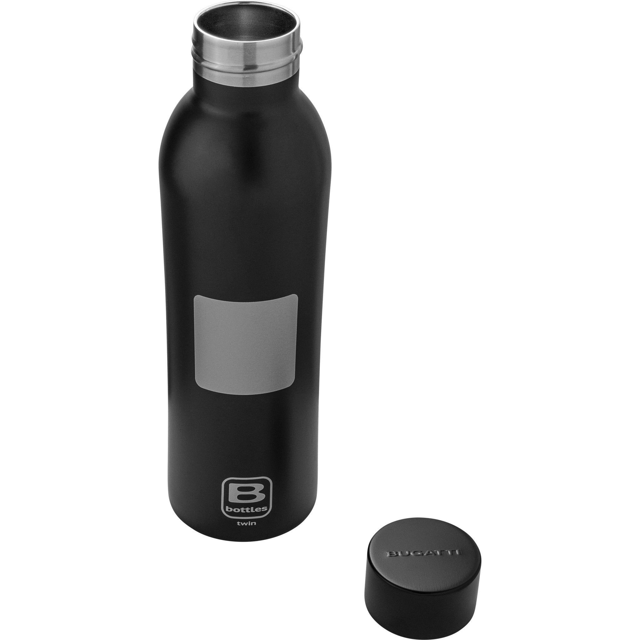 B Bottle Twin 500 ml / 16.9 fl. oz. Square Silver-Casa Bugatti USA