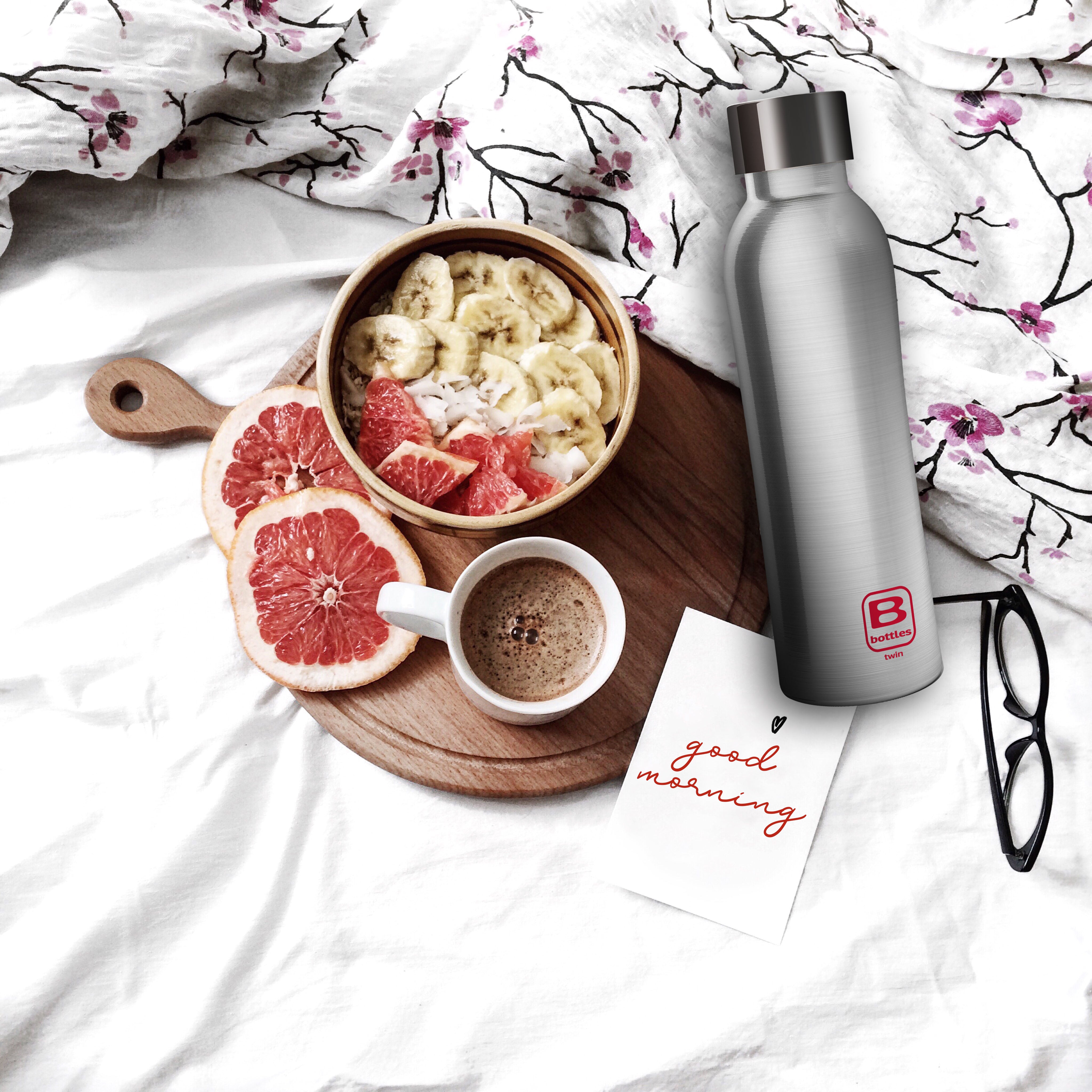 B Bottle Twin 500 ml / 16.9 fl. oz. Steel Brushed-Casa Bugatti USA