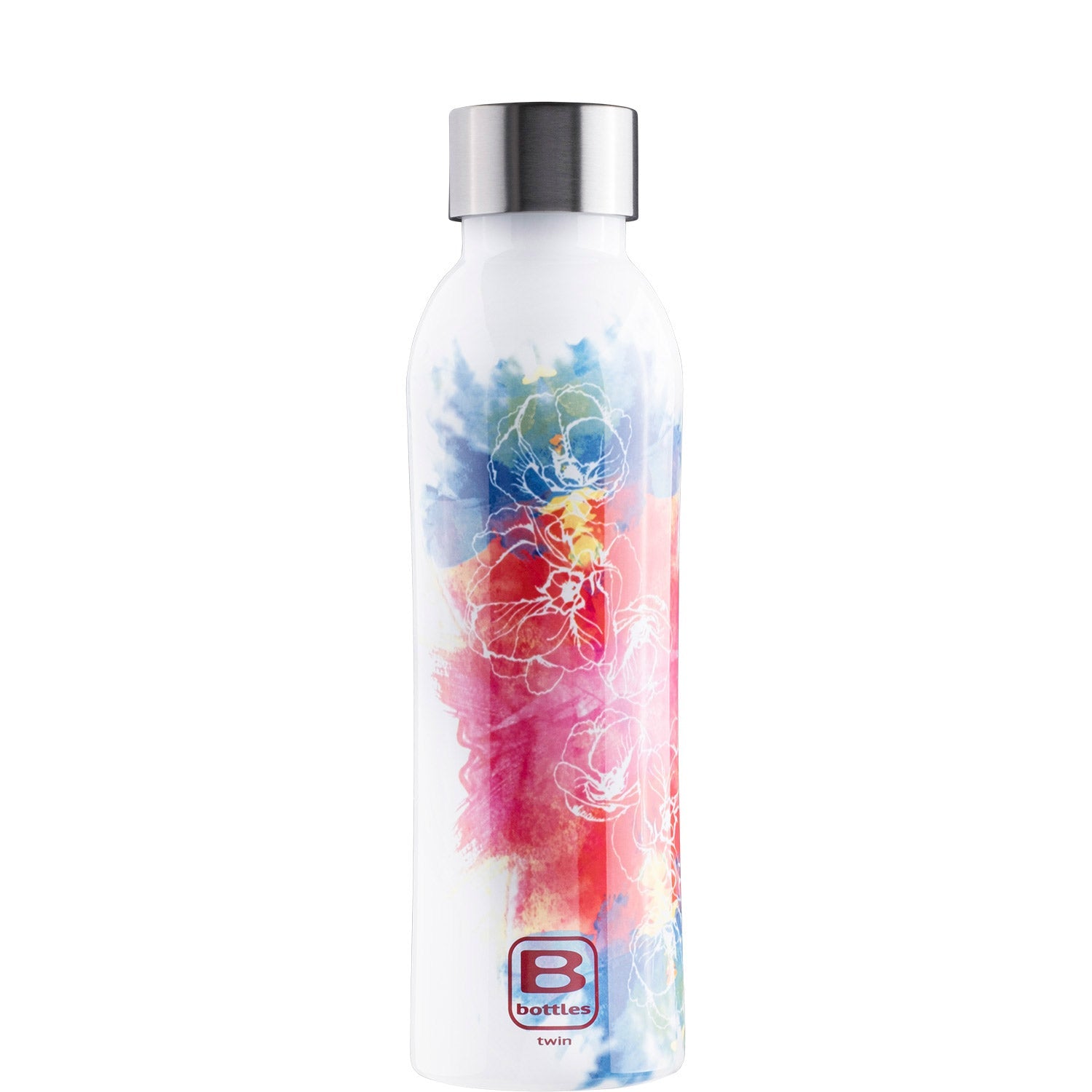 B Bottle Twin 500 ml / 16.9 fl. oz. Watercolor Red & Blue-Casa Bugatti USA