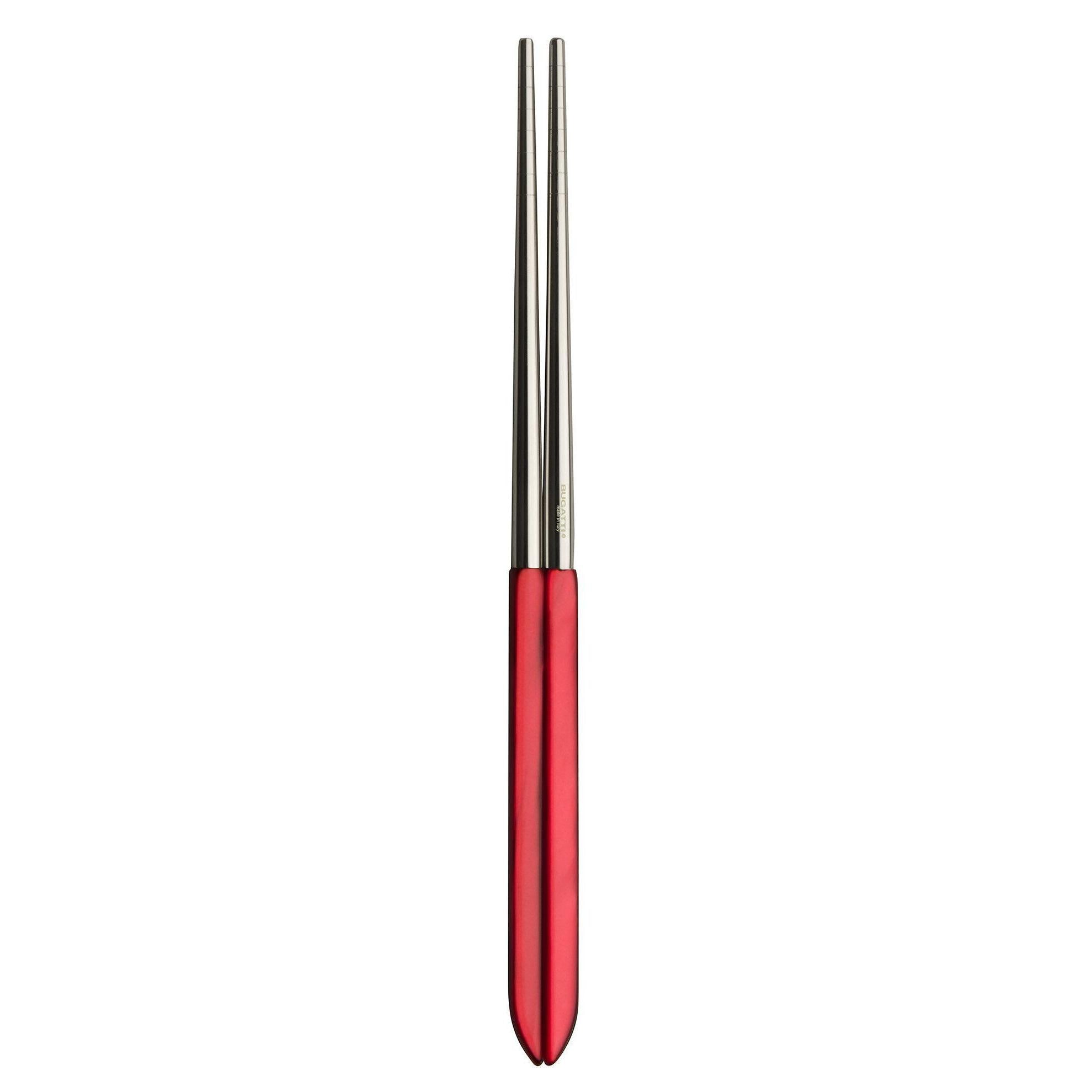 Set OF 2 Chopsticks Red Acrylic / stainless steel-Casa Bugatti USA