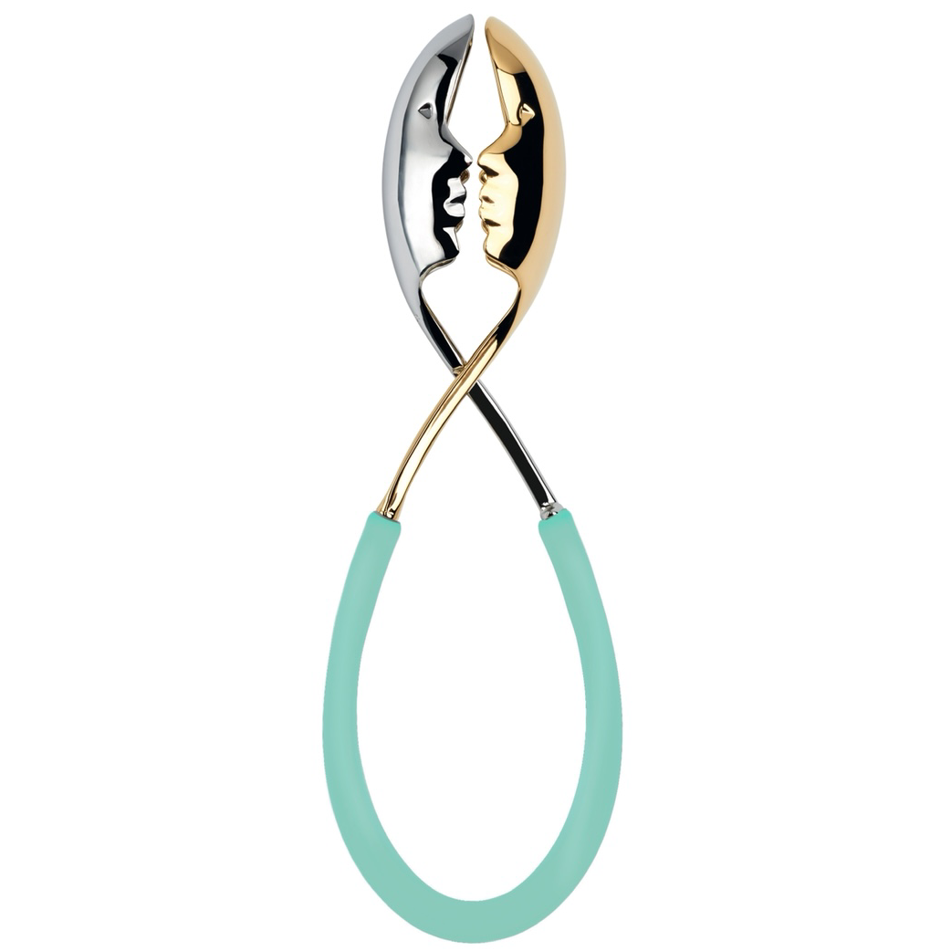 Bugatti Kiss Salad Tong Gold / Aqua-Casa Bugatti USA