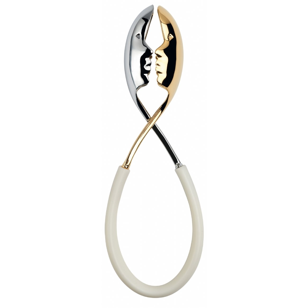 Bugatti Kiss Salad Tongs - GOLD / WHITE-Casa Bugatti USA