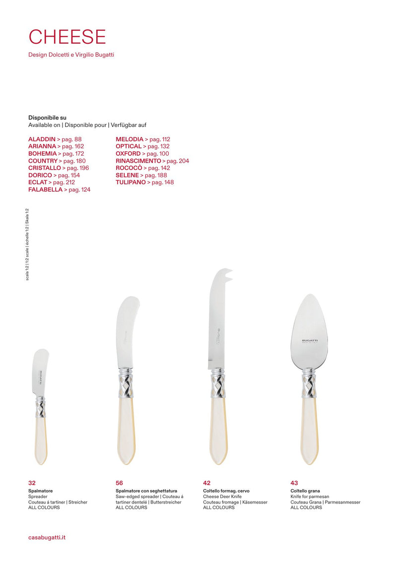 Deer, parmesan and cheese knives, the pieces