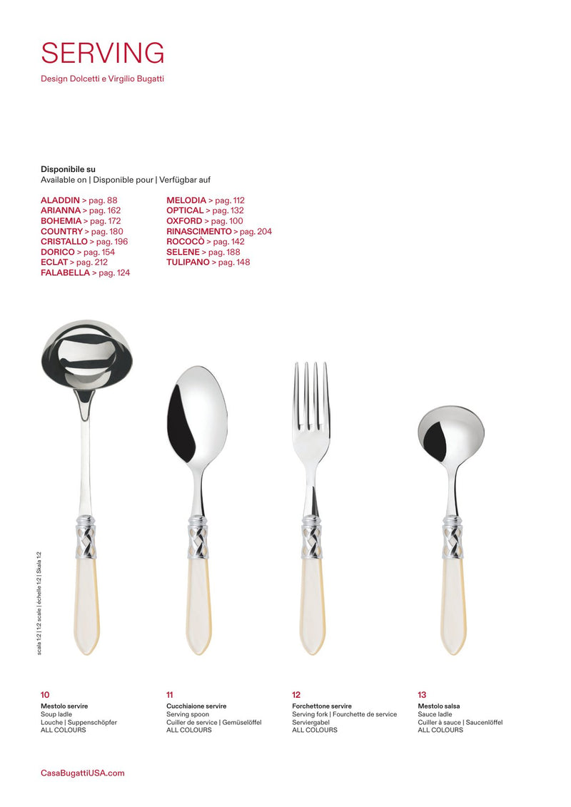 Serving spoons and forks, the pieces