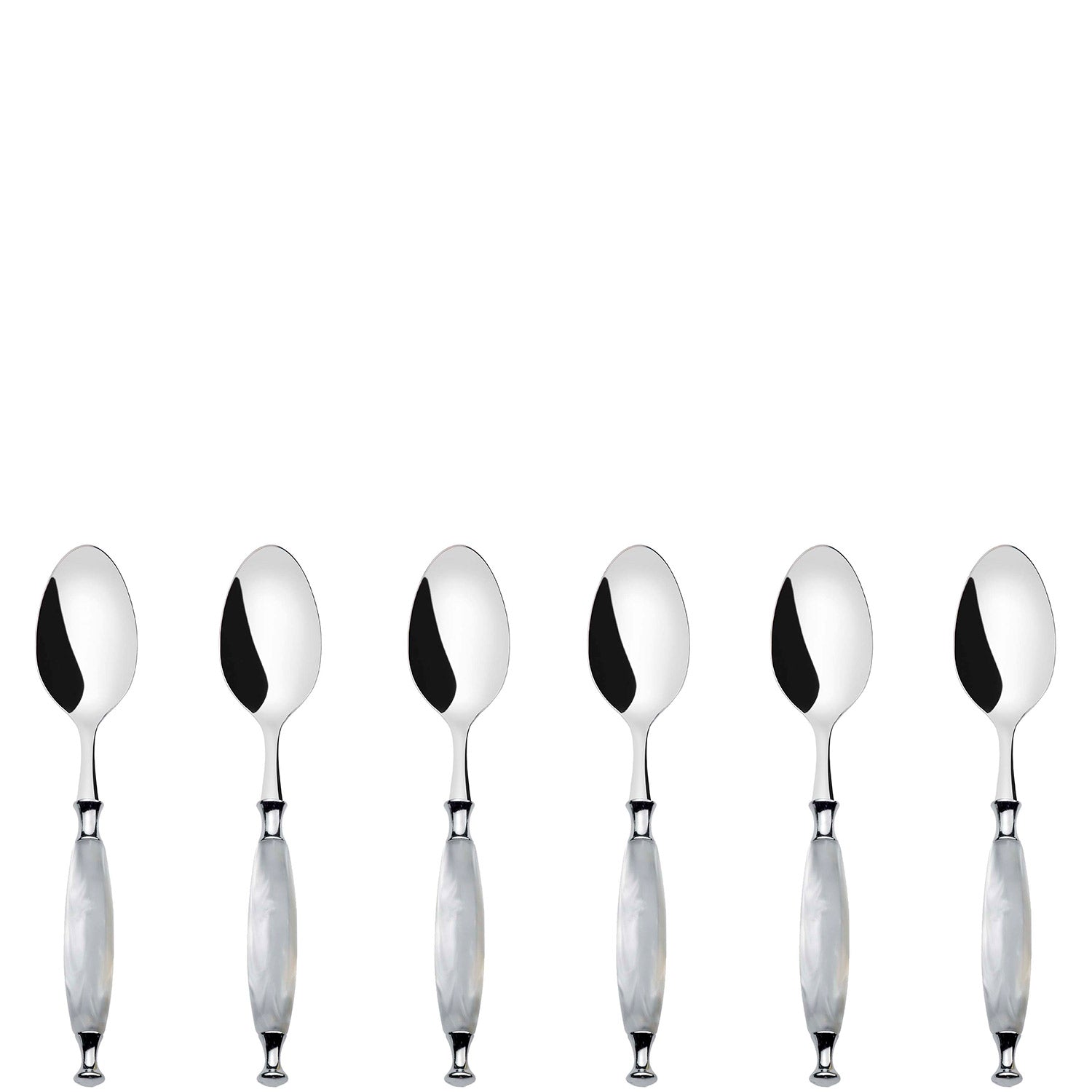 Country 6 Piece Coffee Spoon Set in gift box - White-Casa Bugatti USA