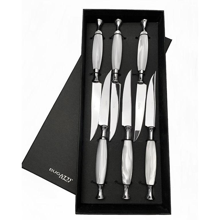 Country 6 Piece Steak knife Set - WHITE-Casa Bugatti USA
