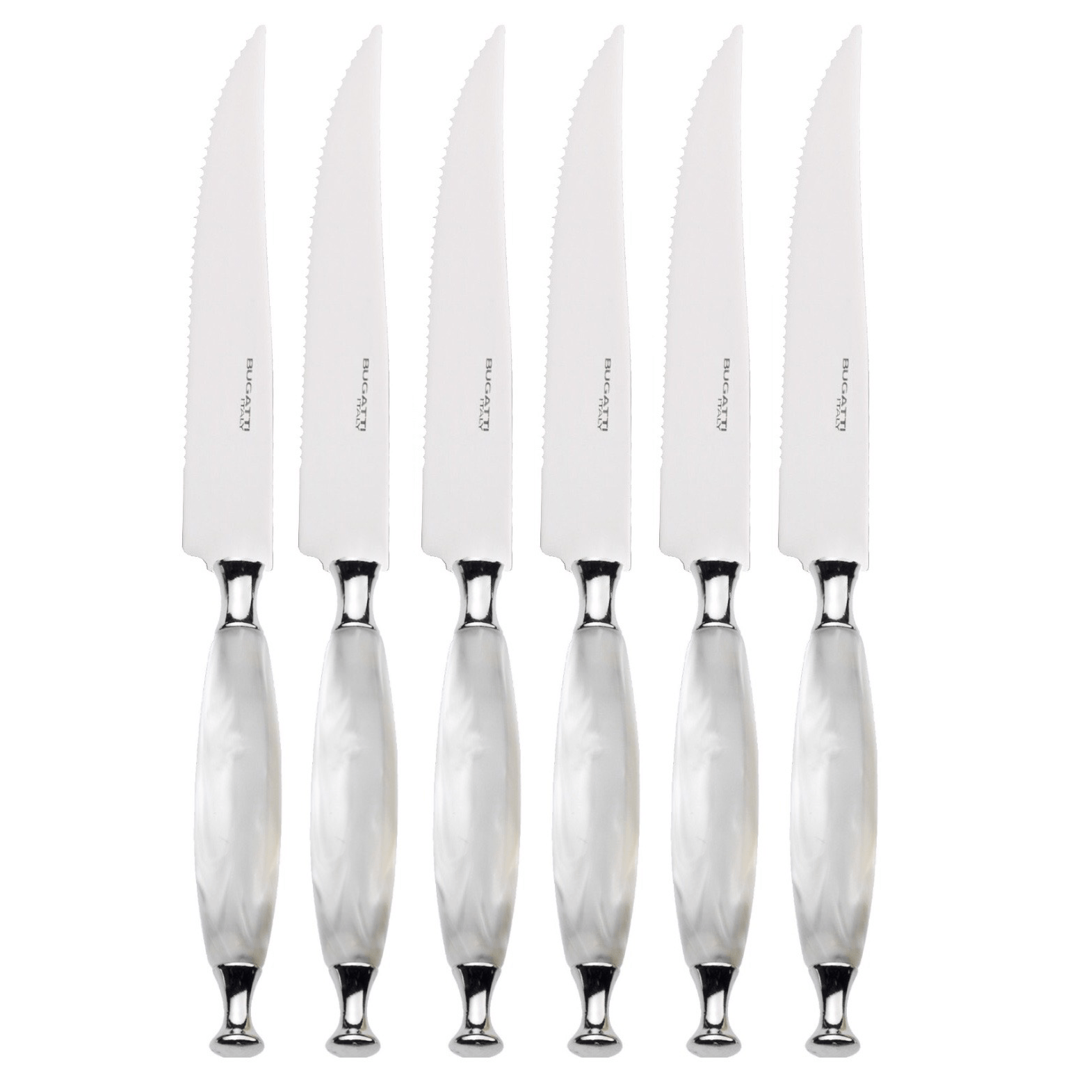 Country 6 Piece Steak knife Set - WHITE-Casa Bugatti USA