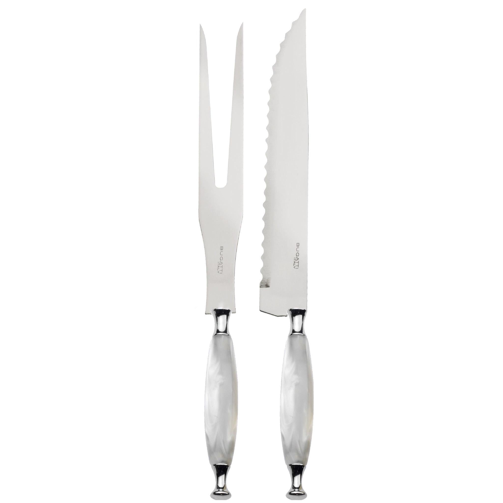 Country 2 Piece Carving Set white-Casa Bugatti USA
