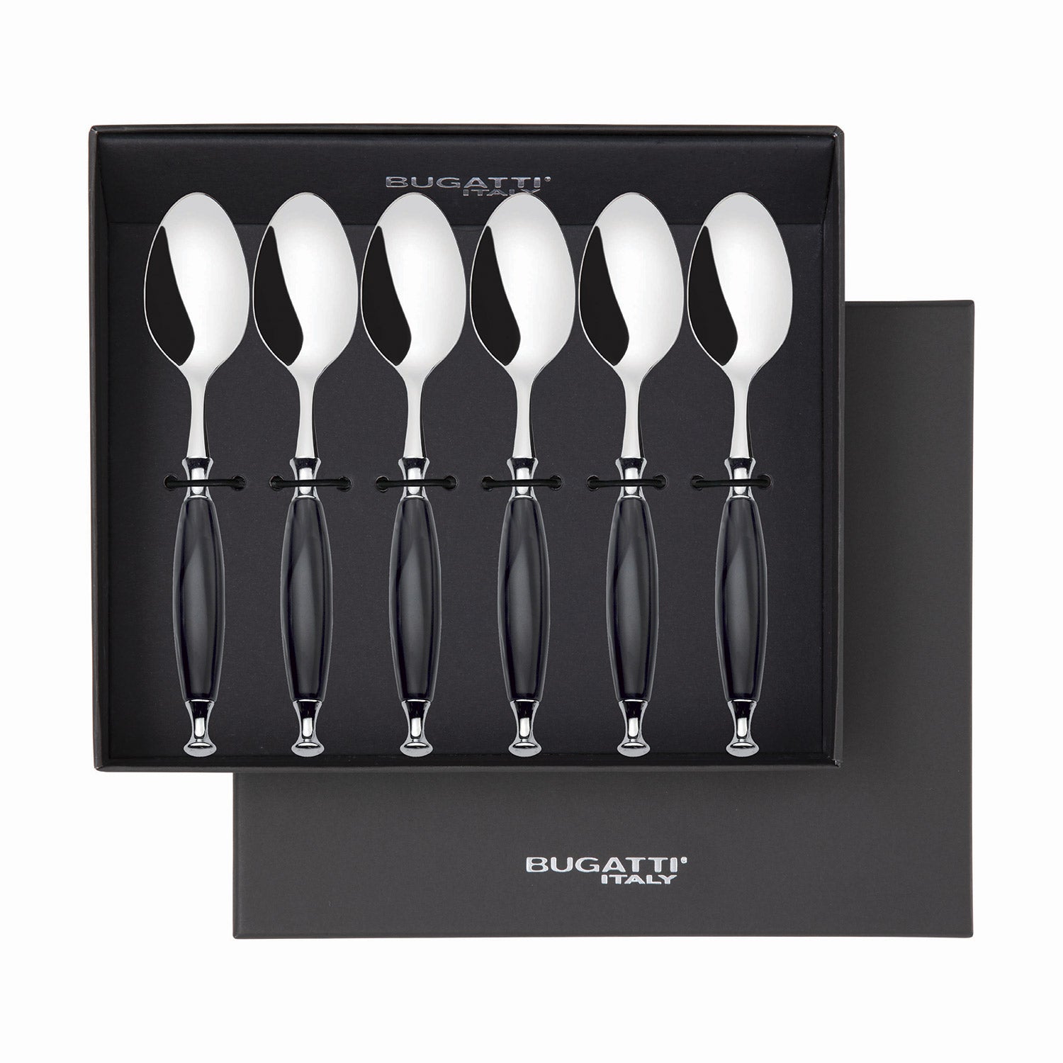 Country 6 Piece Coffee Spoon Set in gift box - Black
