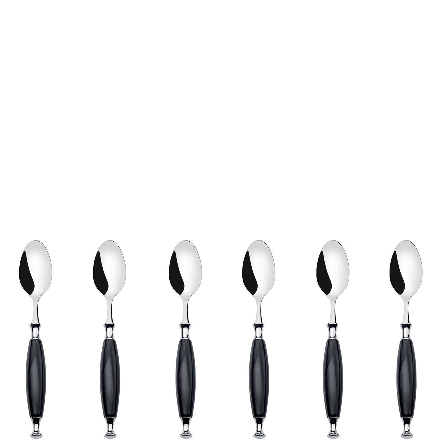 Country 6 Piece Moka Spoon Set in gift box Black