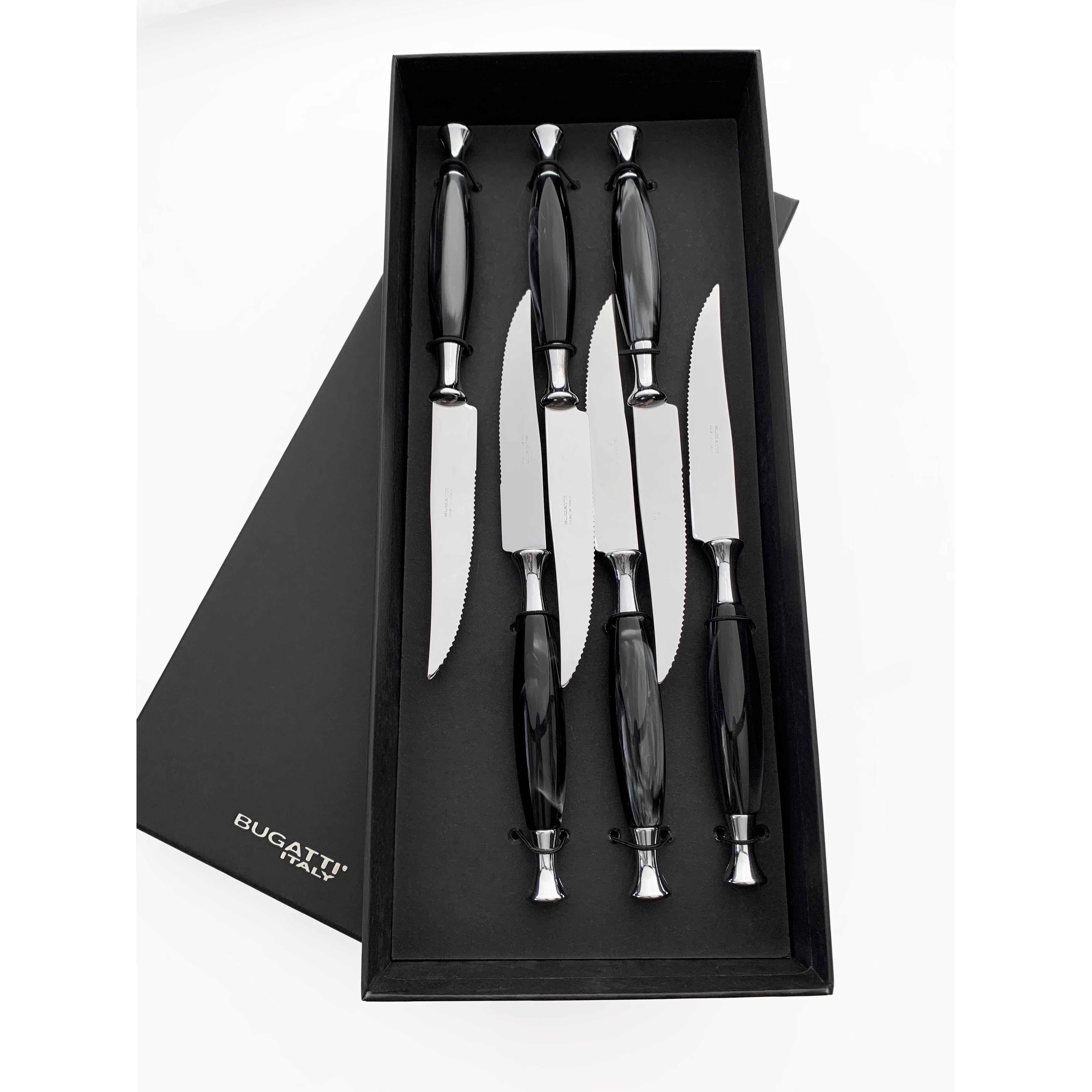 Country 6 Piece Steak knife Set - BLACK