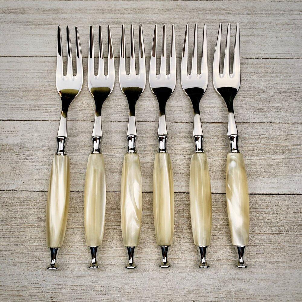 Country Cocktail / Cake Fork Set - ivory