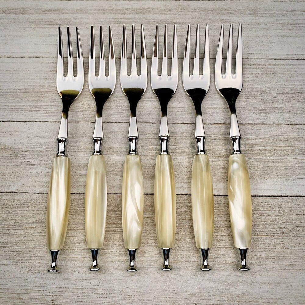 Country Cocktail / Cake Forks Set ivory-Casa Bugatti USA
