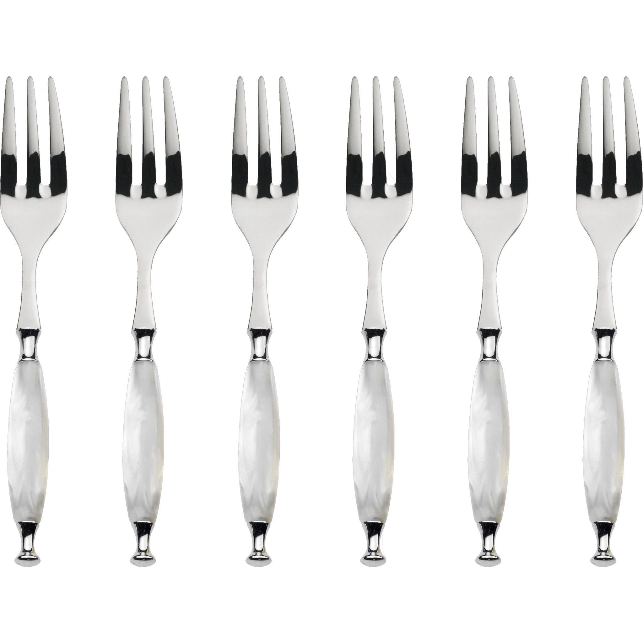 Country Cocktail / Cake Fork Set - white