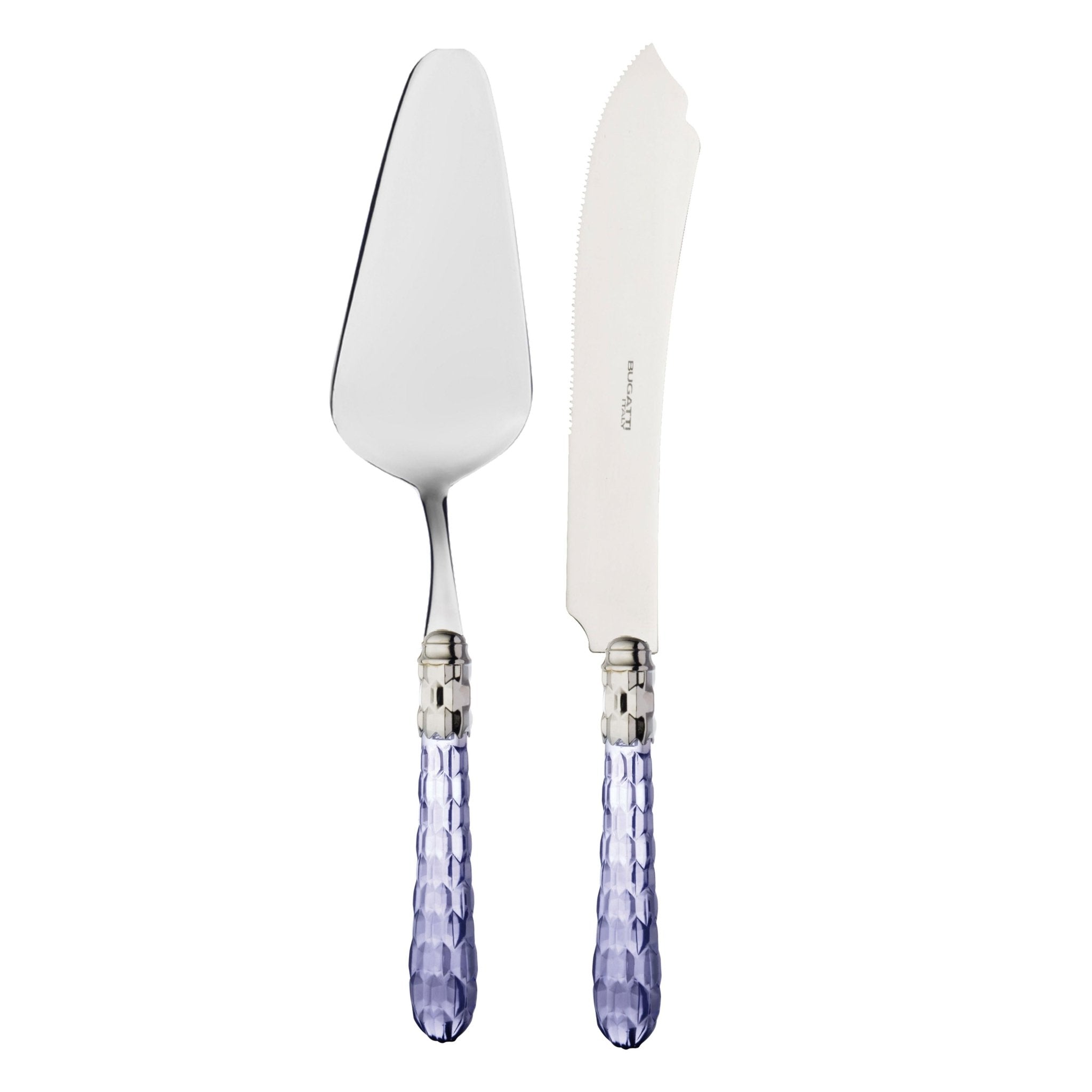 Cristallo Brilliant 2 Piece Cake Serving set - Blue Clear