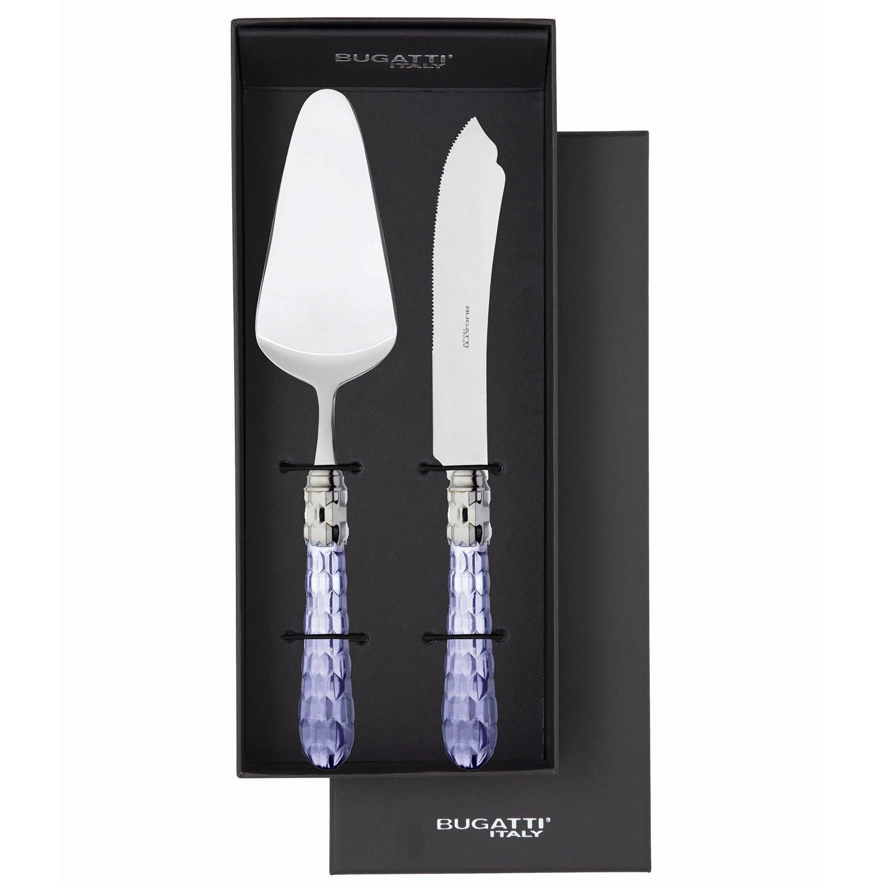 Cristallo Brilliant 2 Piece Cake Serving set - Blue Clear