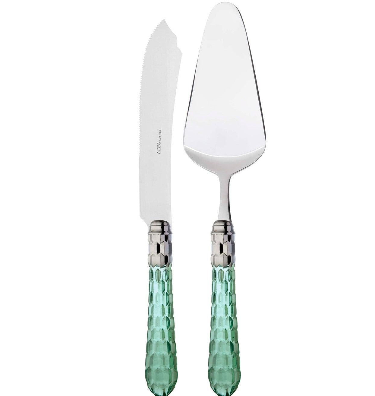 Cristallo Brilliant Cake Server in gift box - Green Clear