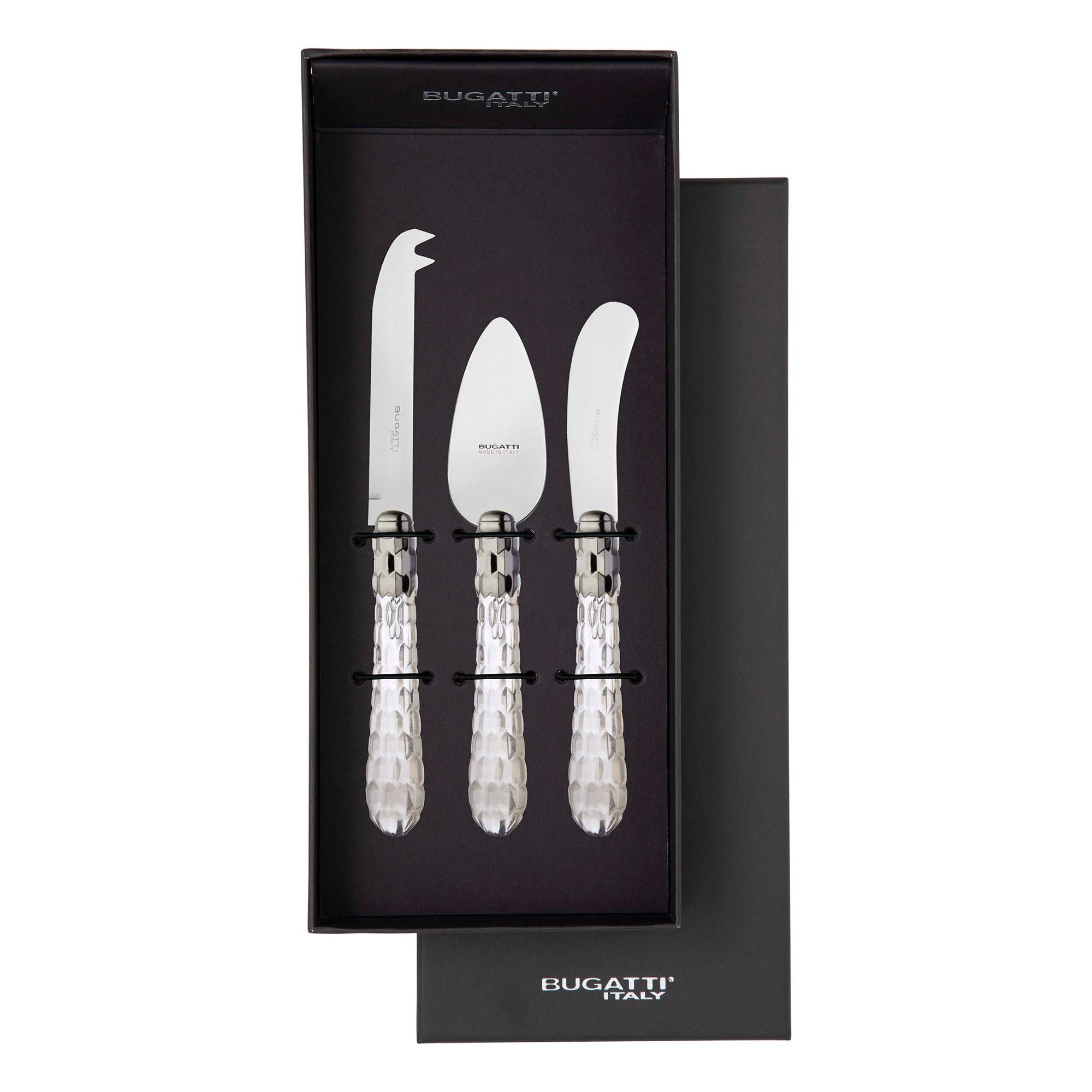 Cristallo Brilliant Cheese Knives set in gift box clear-Casa Bugatti USA