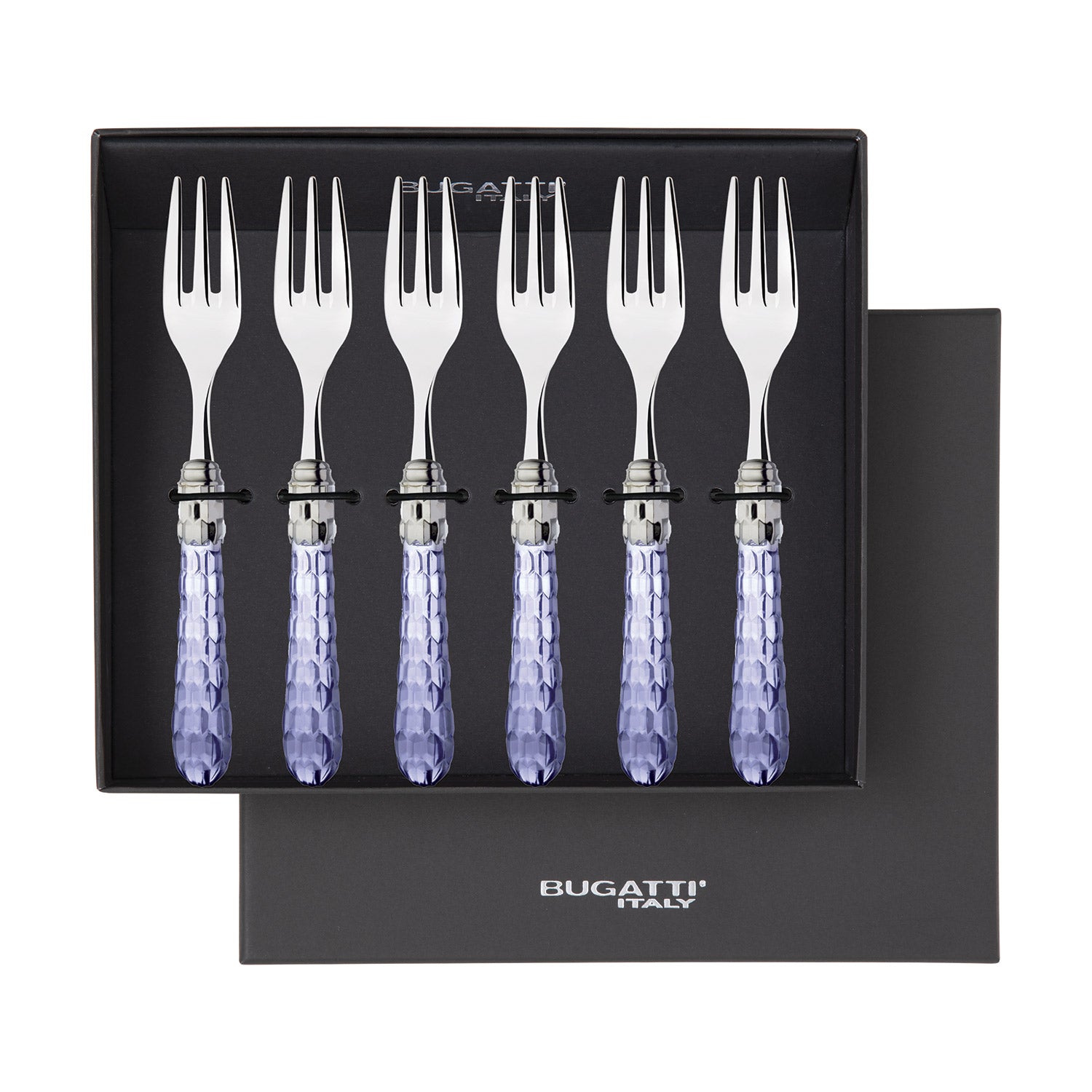 Cristallo Brilliant Cocktails Forks Set blue clear-Casa Bugatti USA