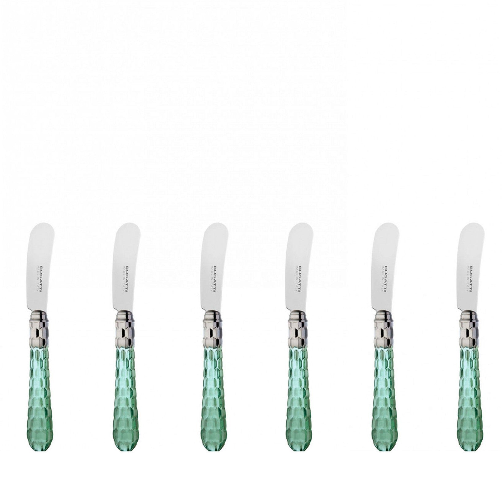 Cristallo Brilliant Butter Knives Set green clear-Casa Bugatti USA