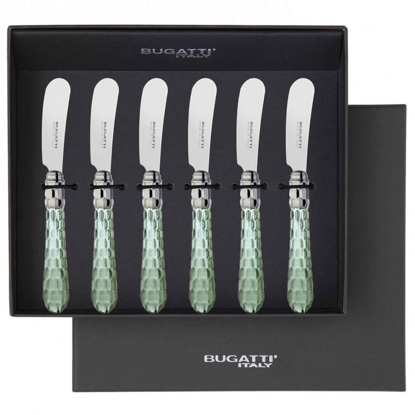 Cristallo Brilliant Butter Knives Set green clear-Casa Bugatti USA