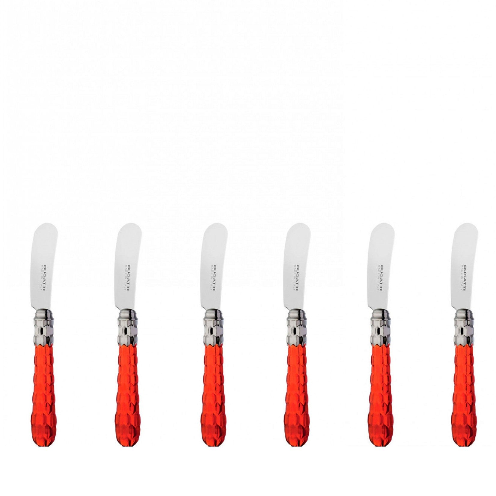 Cristallo Brilliant Butter Knives Set red clear-Casa Bugatti USA