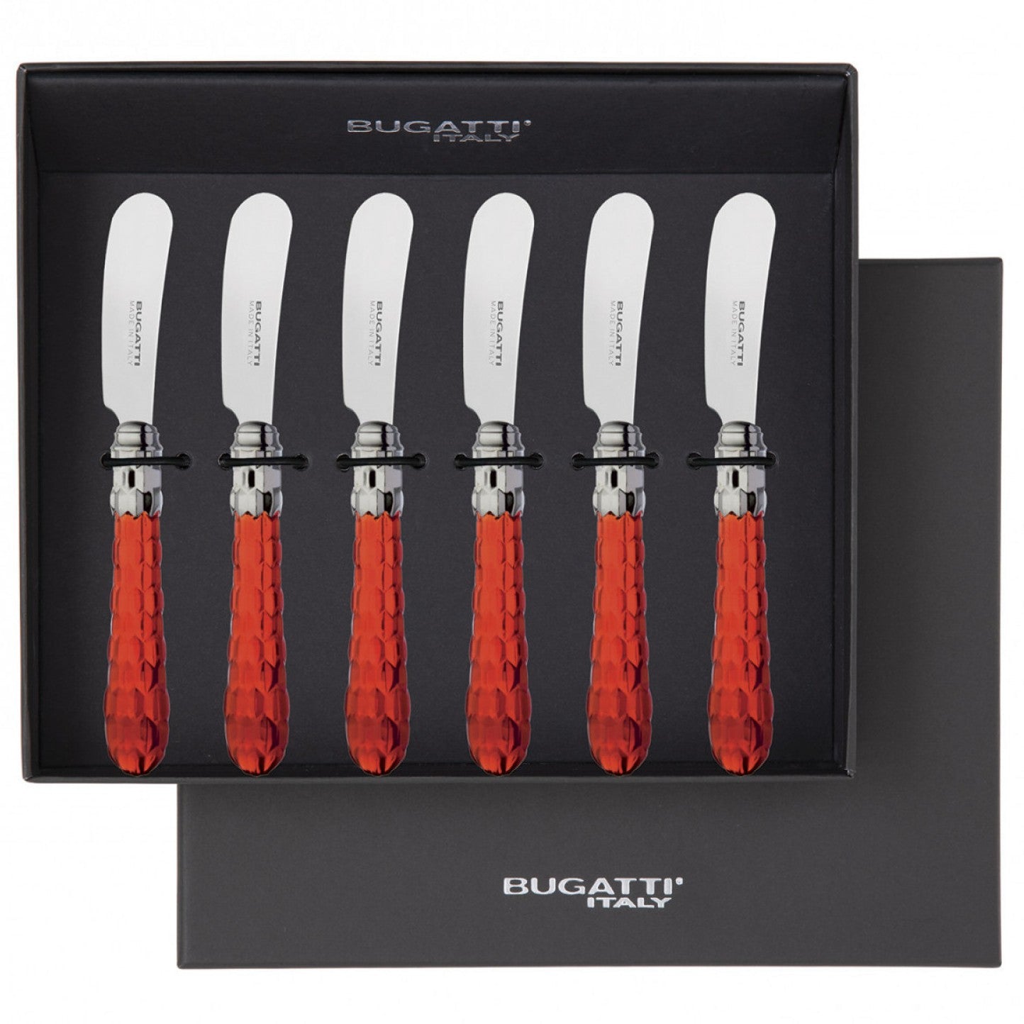 Cristallo Brilliant Butter Knives Set red clear-Casa Bugatti USA