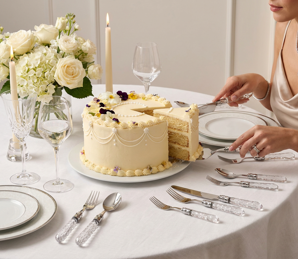 Cristallo Brilliant 2 Piece Large Cake Serving Set serrated - clear