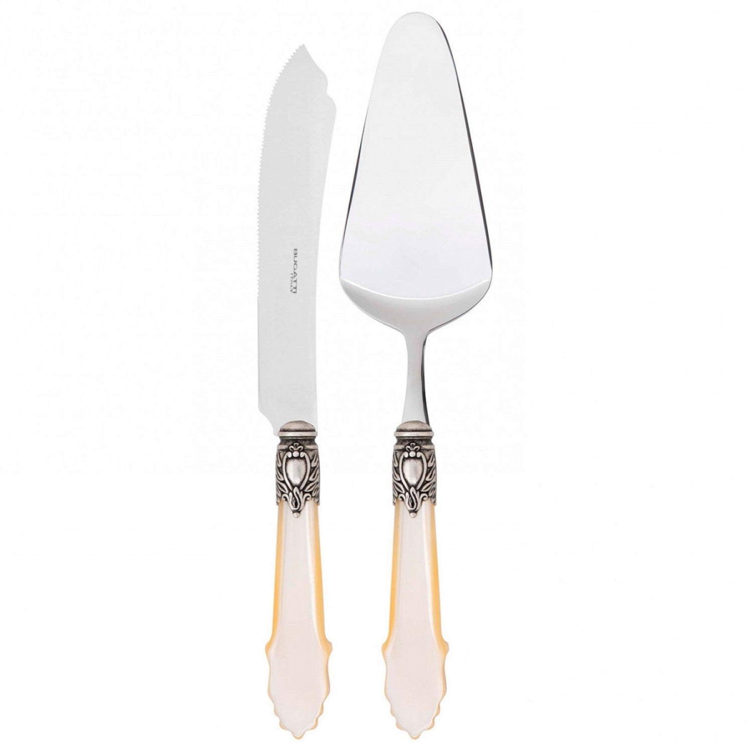 Eclat Antique 2 Piece Cake Serving Set, Ivory — Casa Bugatti
