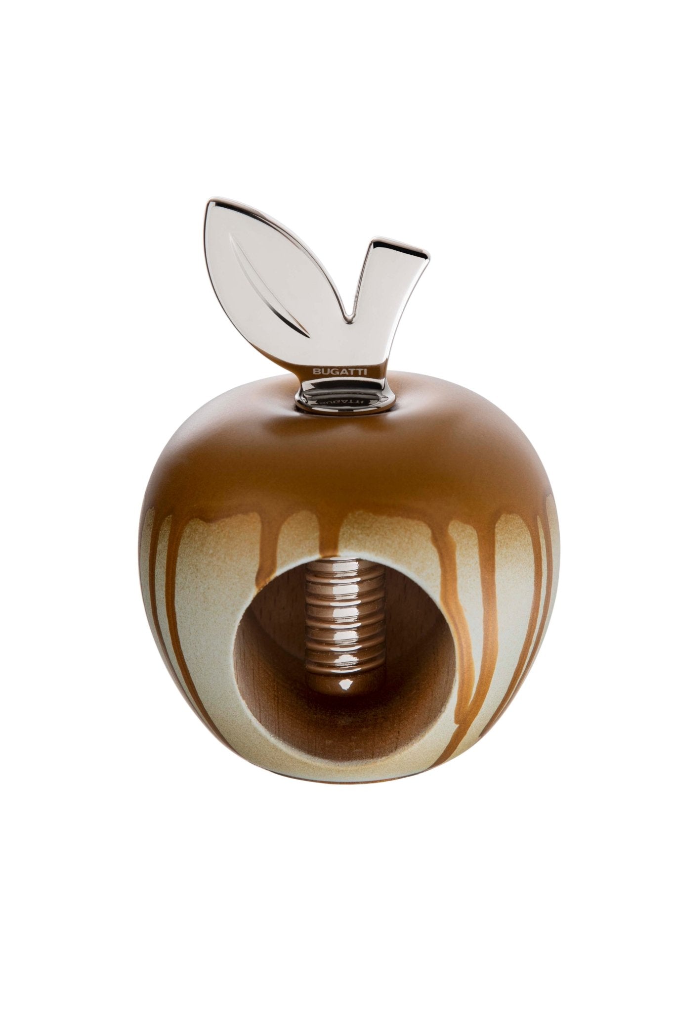 EDEN apple Nut Cracker poured gold matte, silver leaf-Casa Bugatti USA